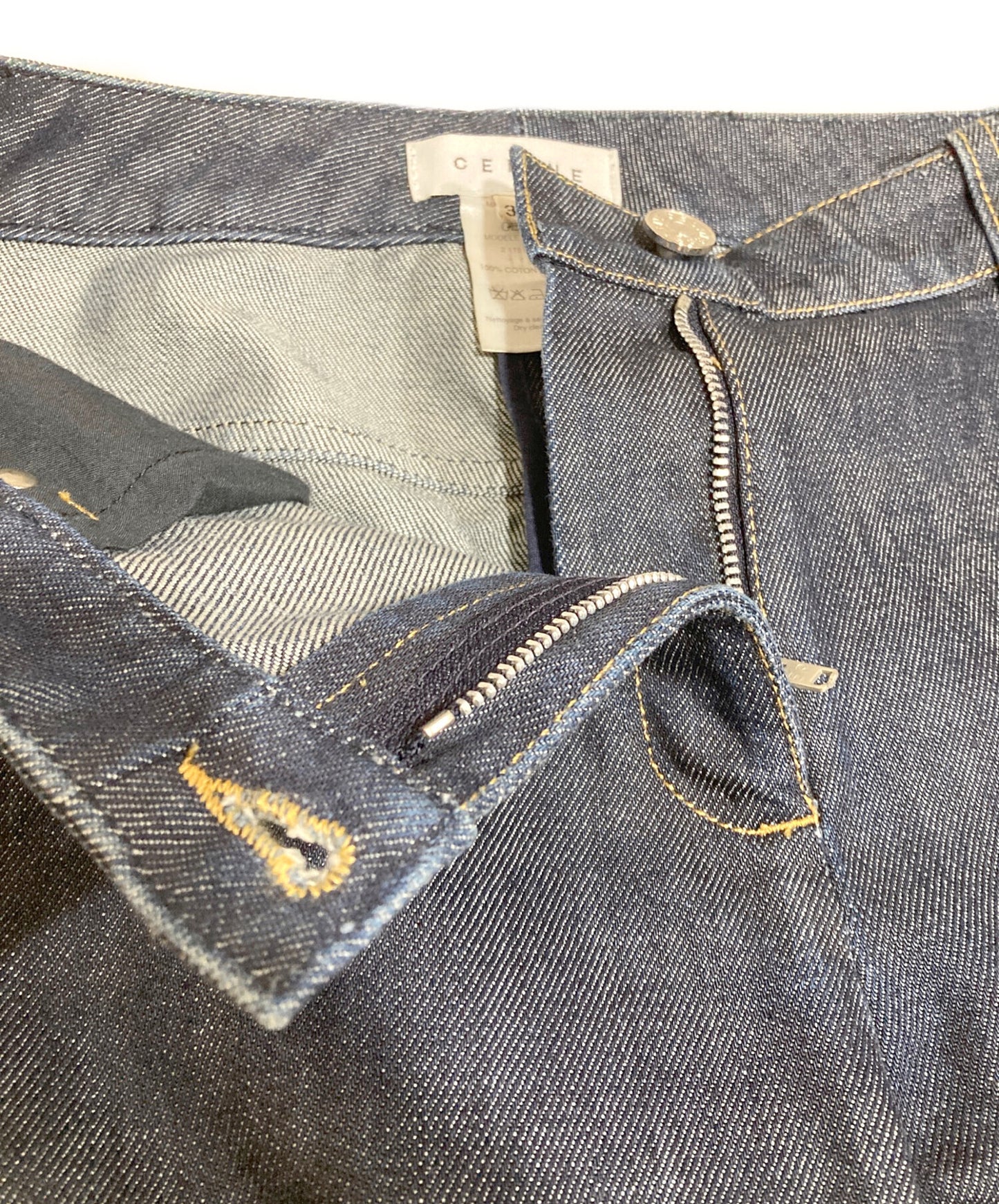 [Pre-owned] CELINE Cutwork hem flared denim pants 2 1161/0650