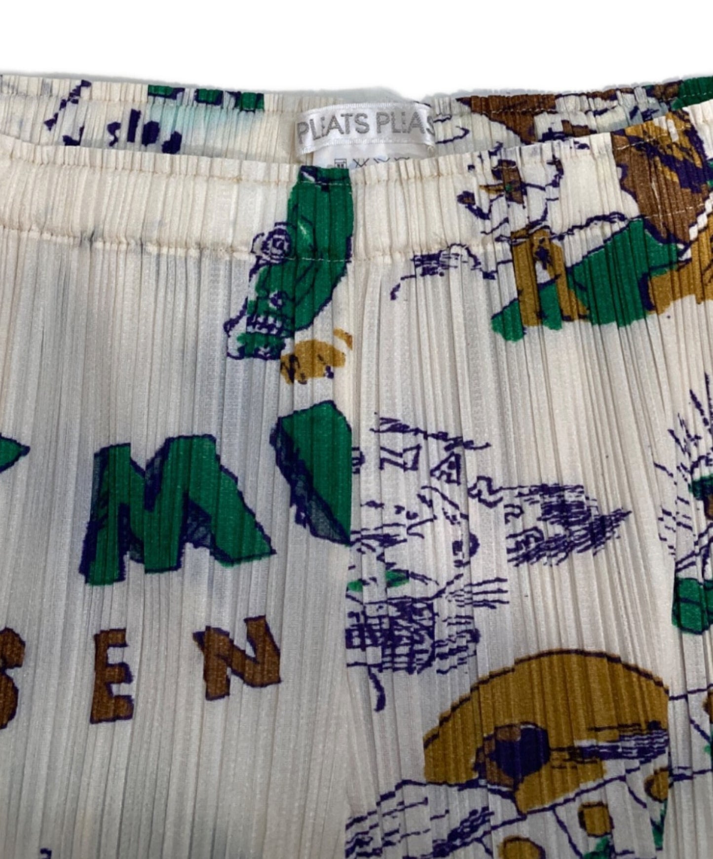 [Pre-owned] PLEATS PLEASE full-length pants with a full pattern PP31-JF832