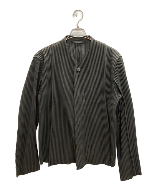 [Pre-owned] HOMME PLISSE ISSEY MIYAKE SOLID PLEATS collarless jacket HP13JD191