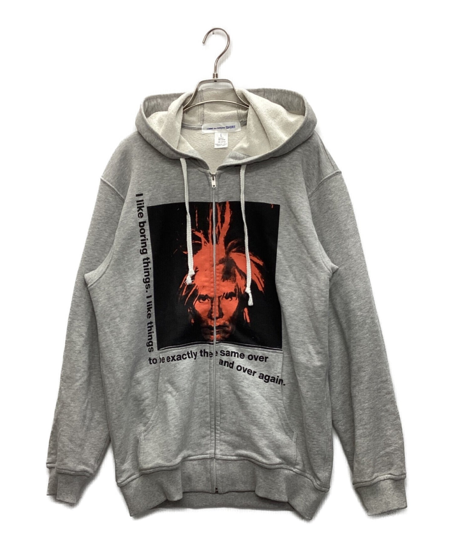 [Pre-owned] COMME des GARCONS SHIRT Andy Warhol cotton sweatshirt print zip hoodie FM-T001