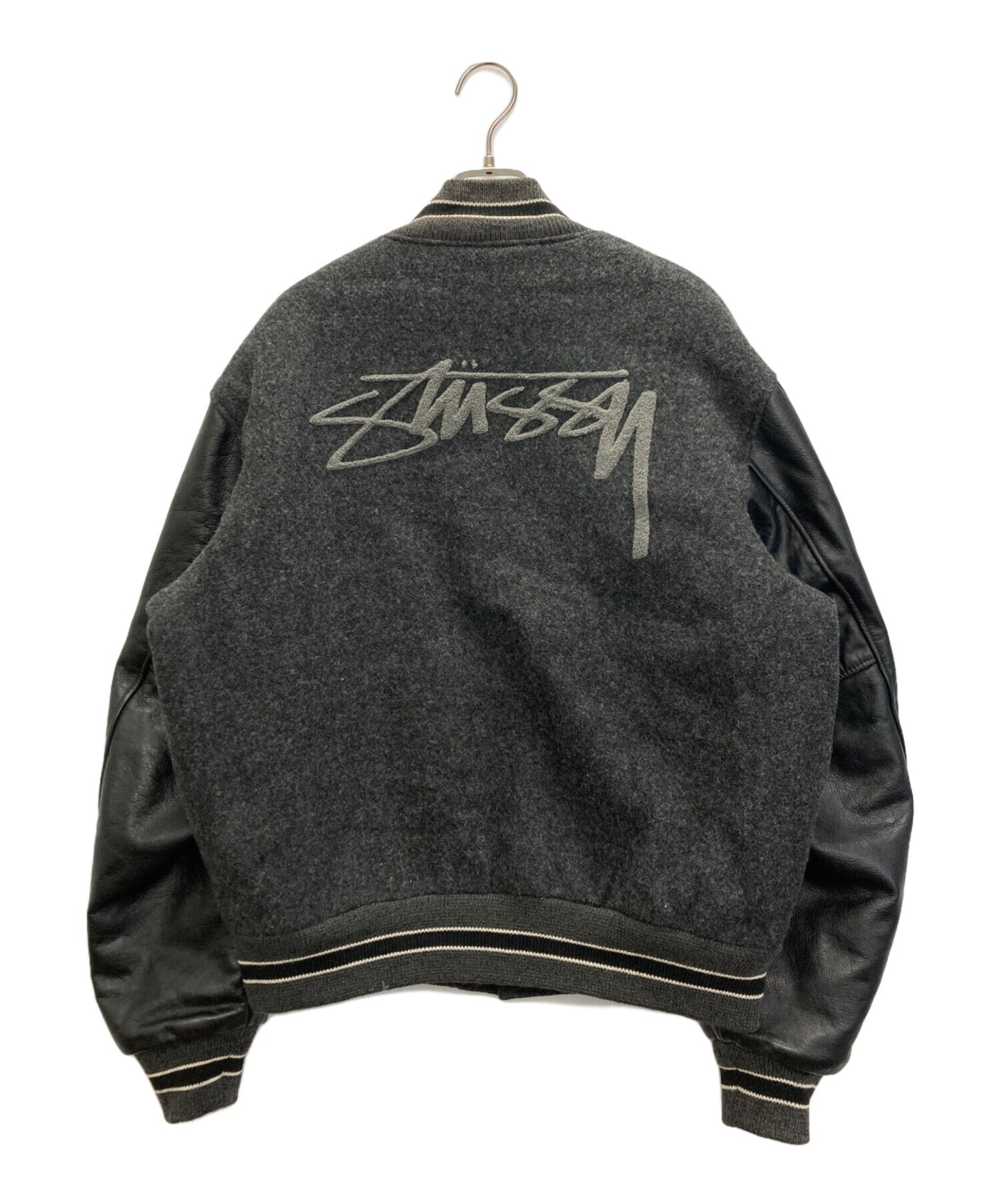 [Pre-owned] stussy Leather Switched Varsity Jacket