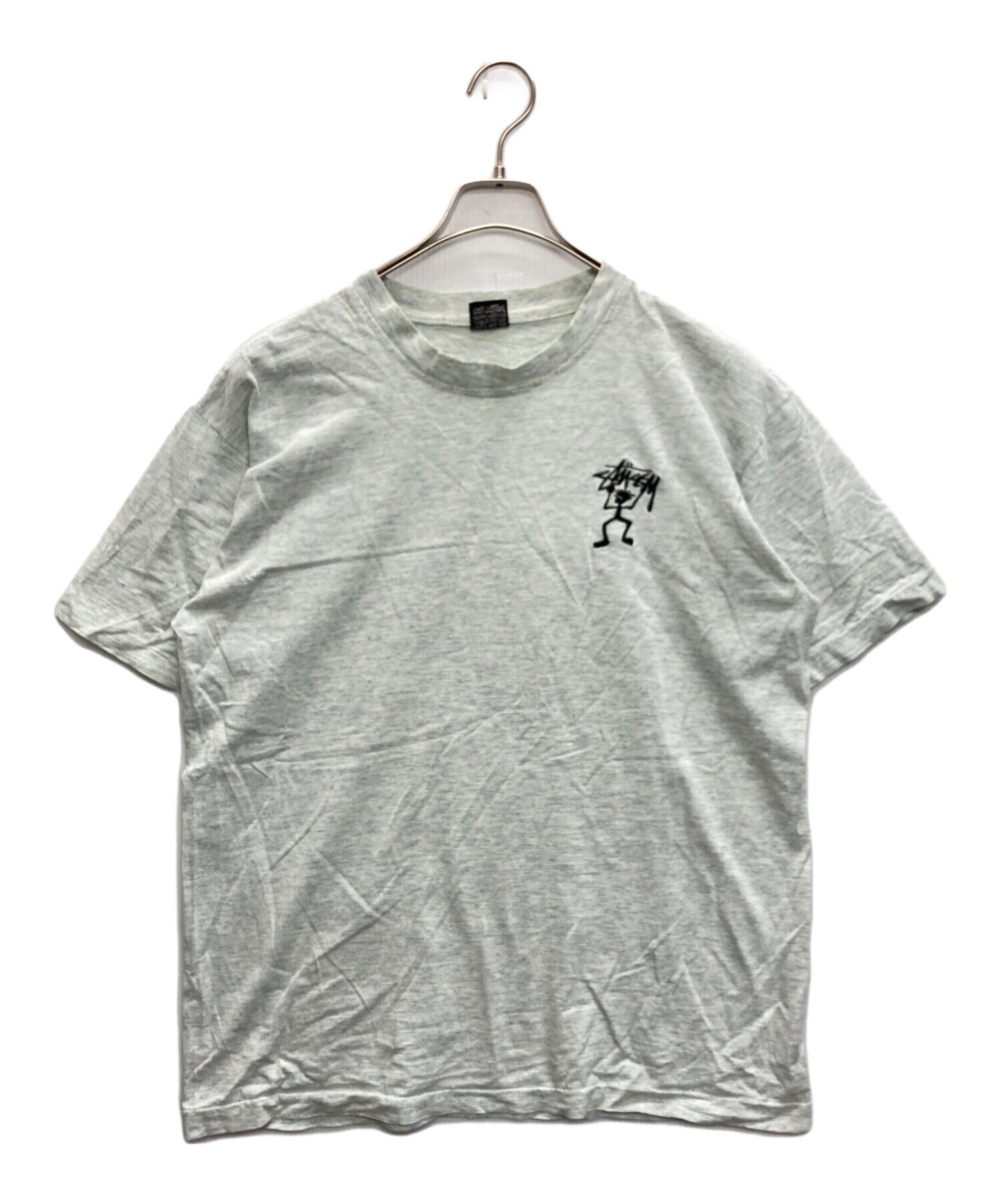 [Pre-owned] stussy 80's shadow man embroidered T-shirt