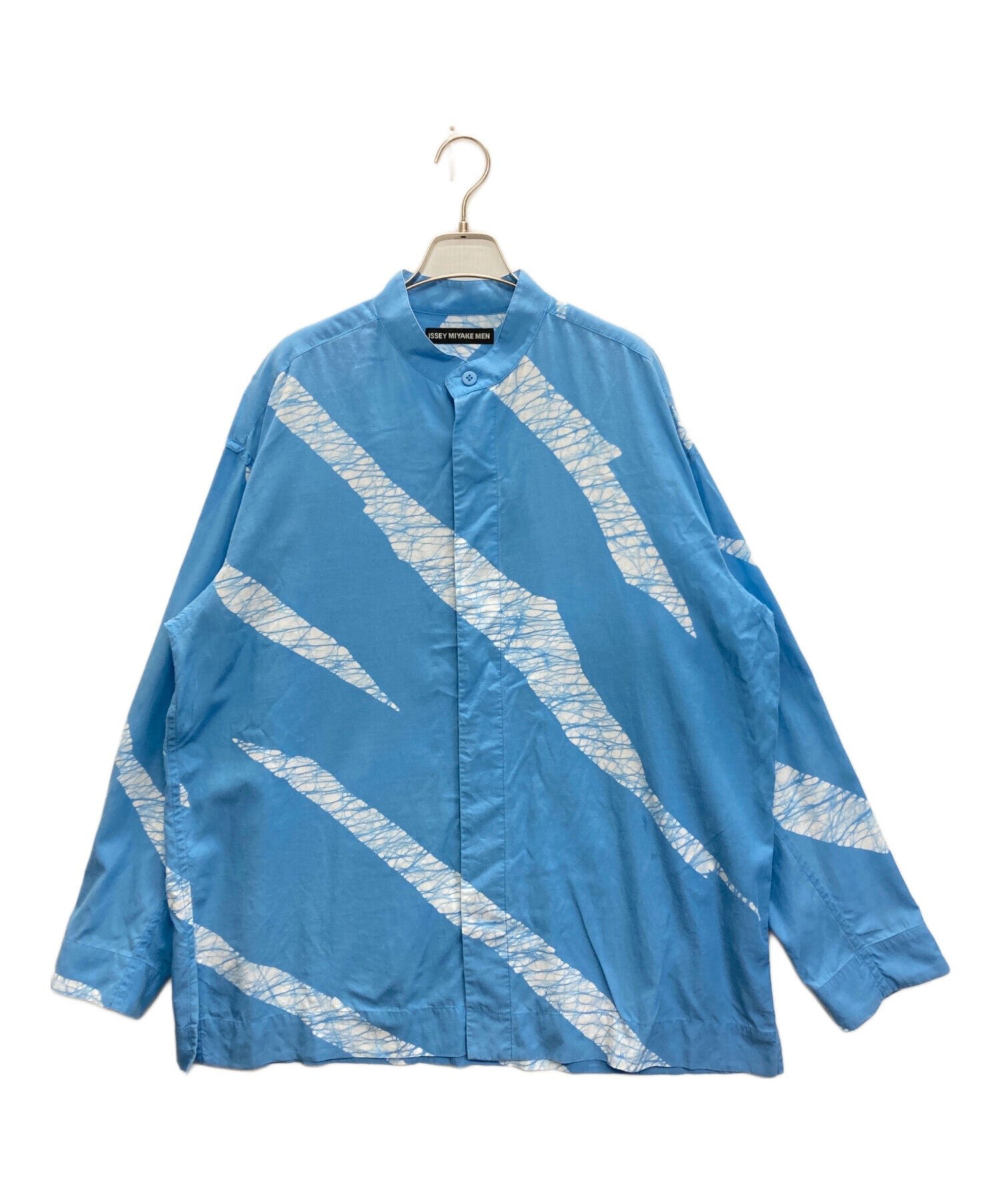 【美品】ISSEY MIYAKE ジャージ　ＭーＬ相当 Pre-owned] ISSEY MIYAKE MEN Design print band collar shirt