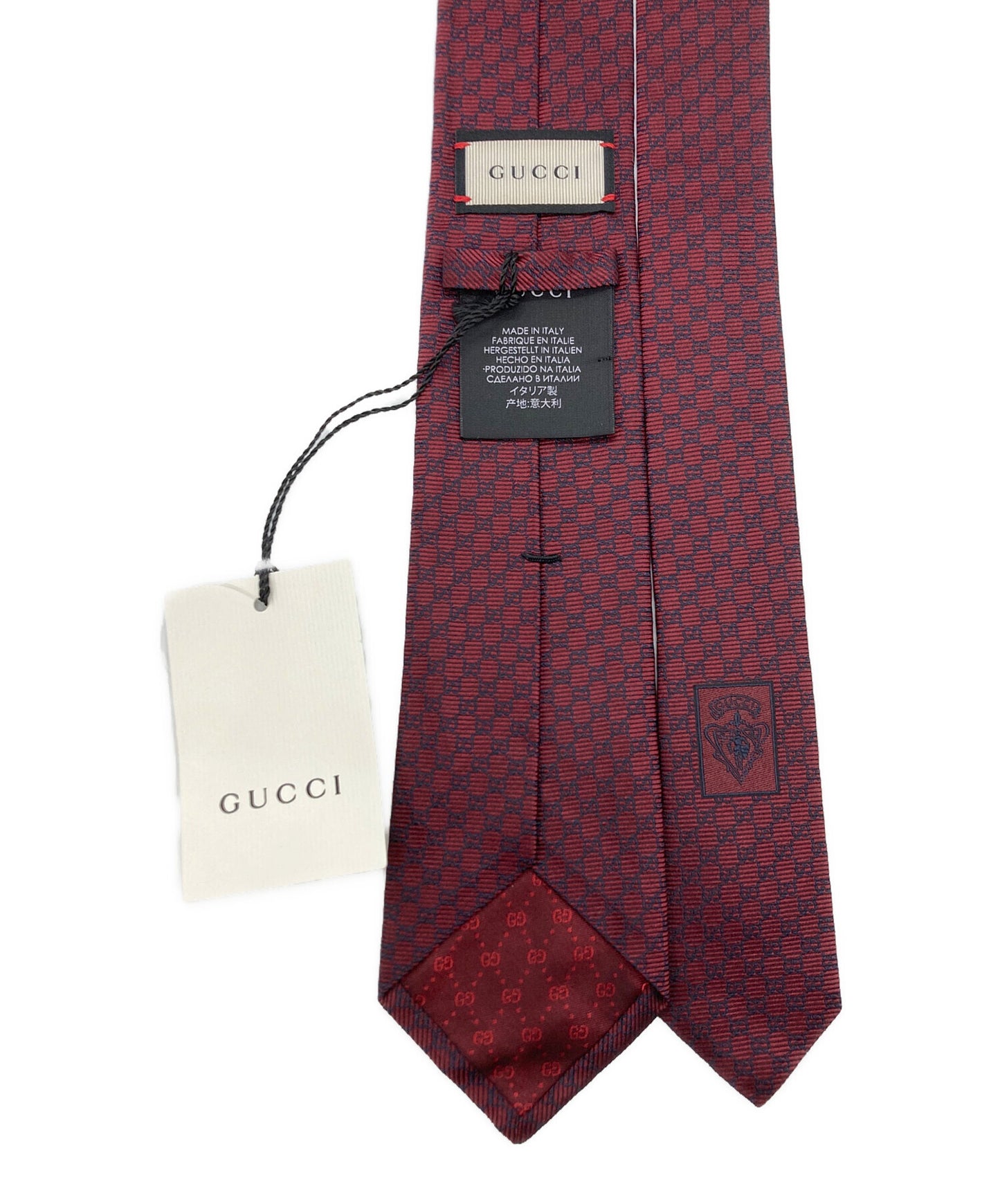 [Pre-owned] GUCCI GG logo silk tie