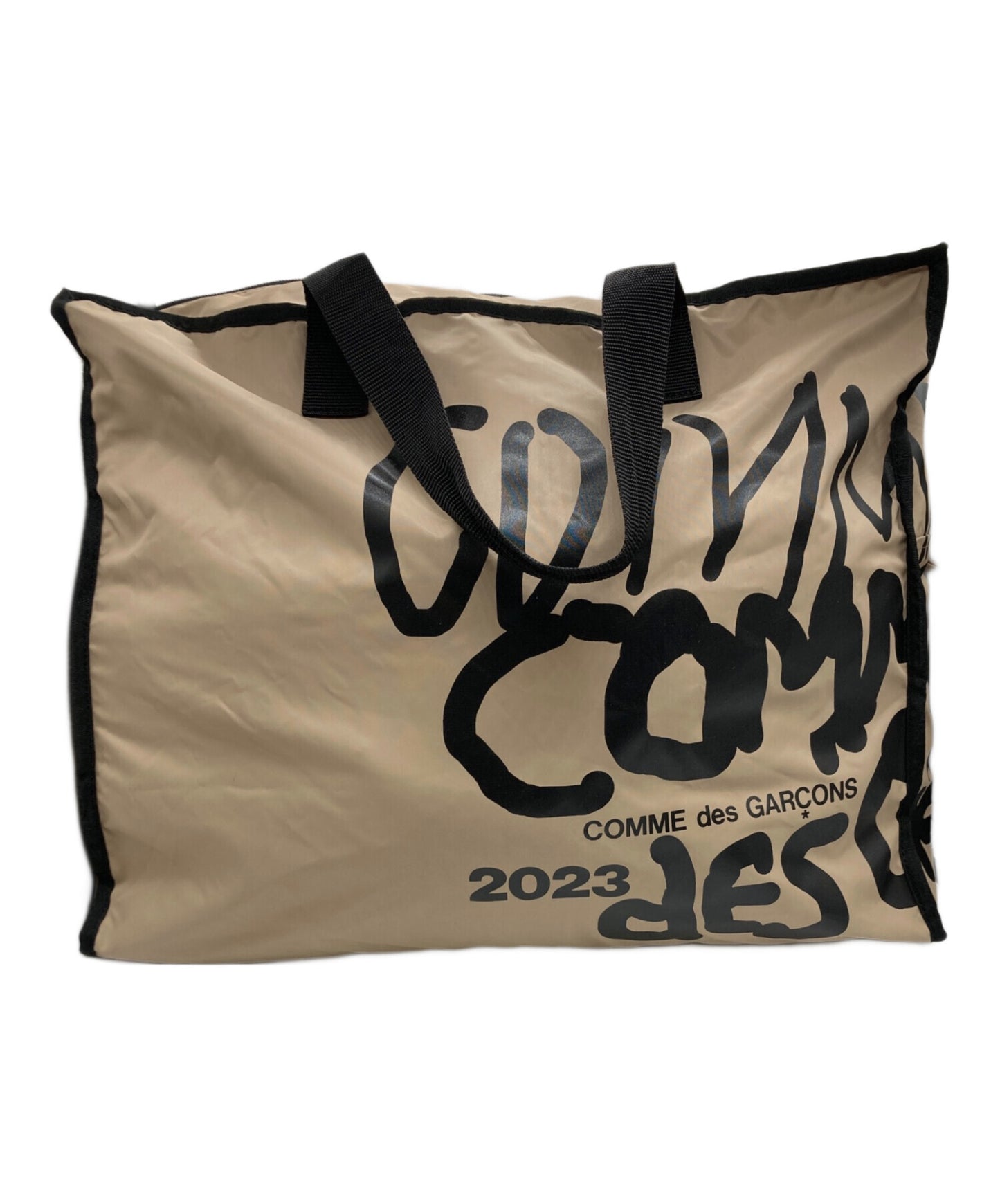 [Pre-owned] COMME des GARCONS Nylon Logo Message Print Shopping Tote Bag OL-K 202