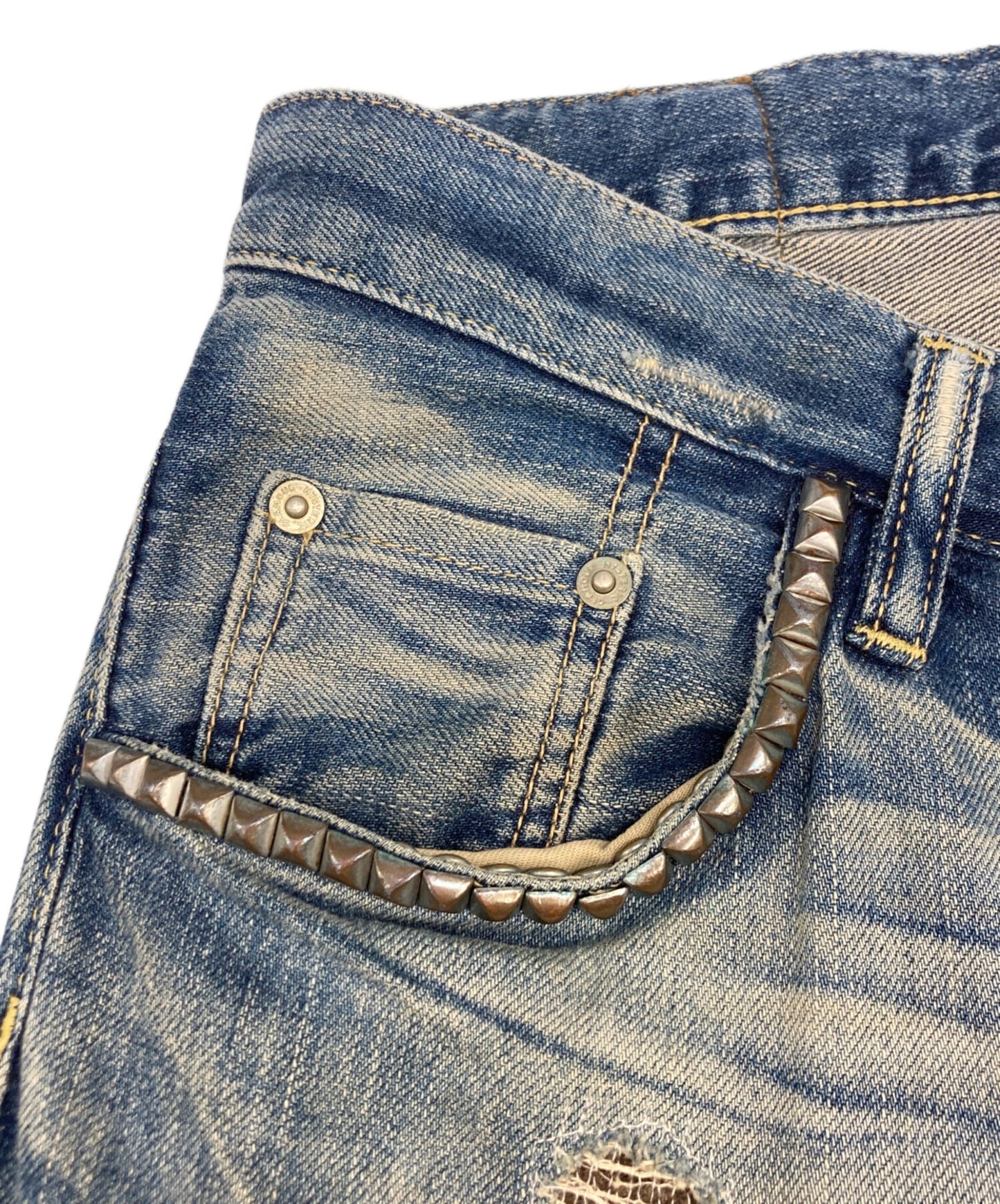 [Pre-owned] Hysteric Glamour CCR Processed Denim Straight Pants 0124AP06