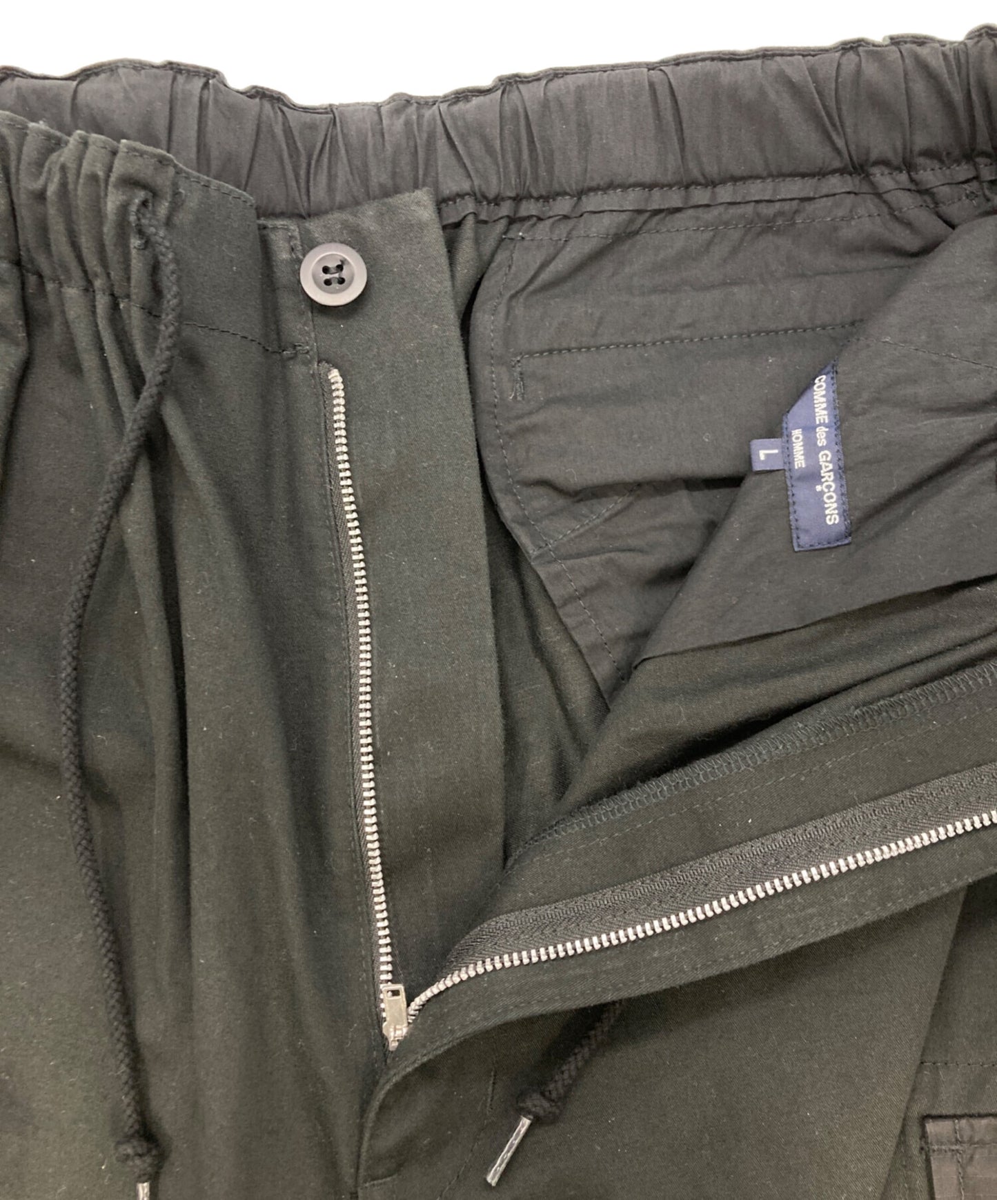 [Pre-owned] COMME des GARCONS HOMME Cotton Back Satin Nylon Lip Cloth Pants HL-P001