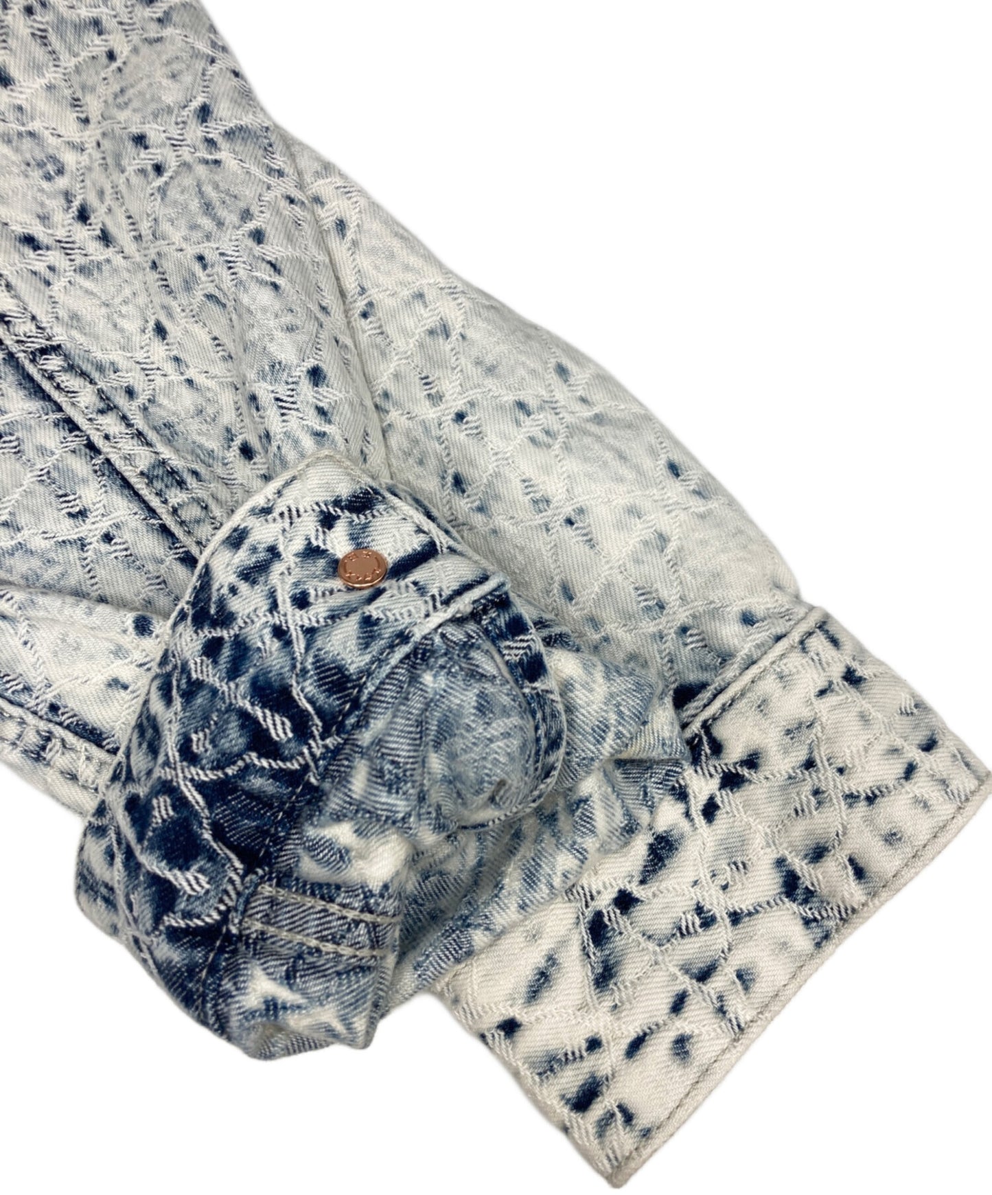 [Pre-owned] EVISU Allover Seagull Jacquard Seagull Embroidered Loose Fit Denim Jacket 2ESHTM4DJ8004LFDN