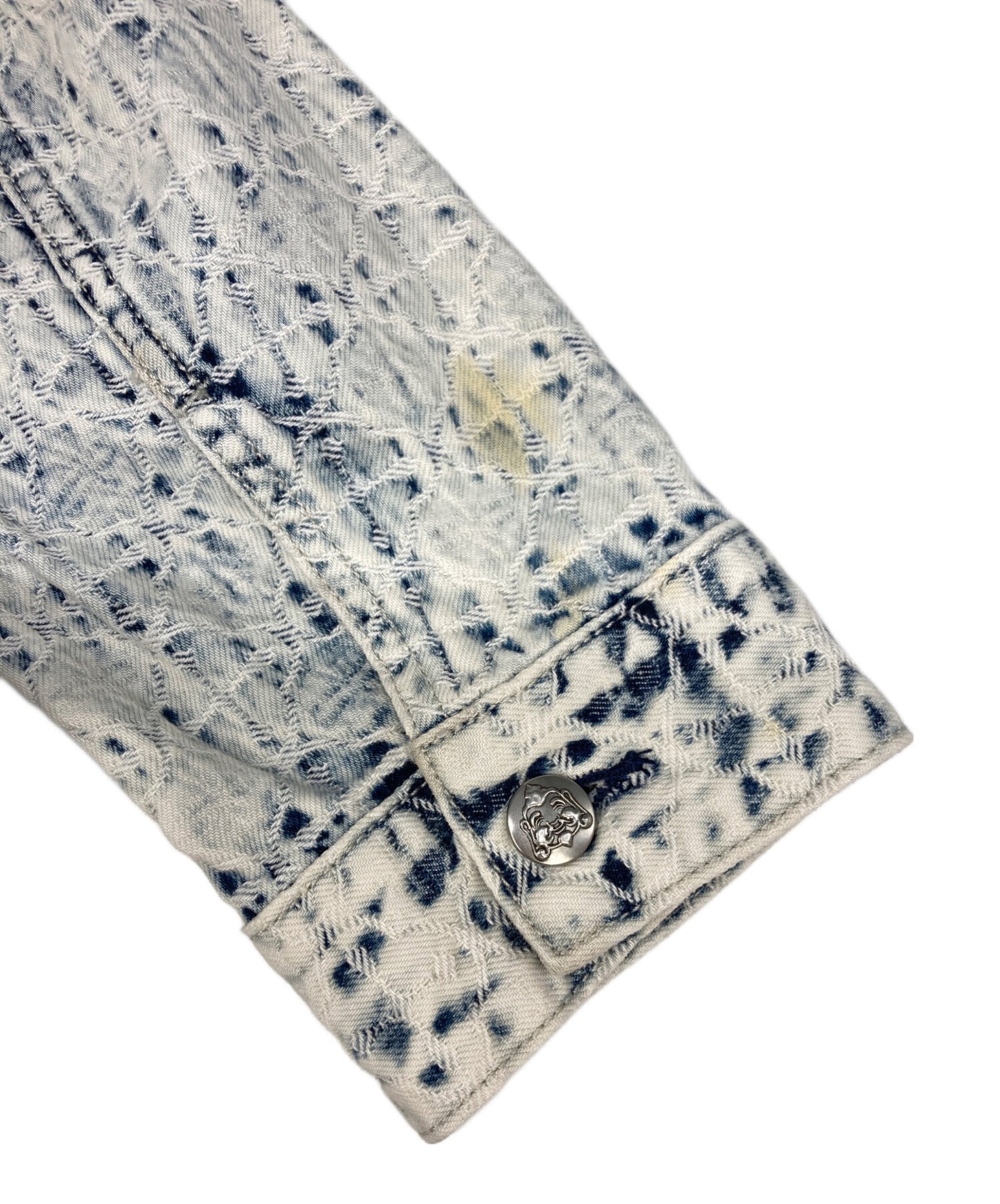 [Pre-owned] EVISU Allover Seagull Jacquard Seagull Embroidered Loose Fit Denim Jacket 2ESHTM4DJ8004LFDN