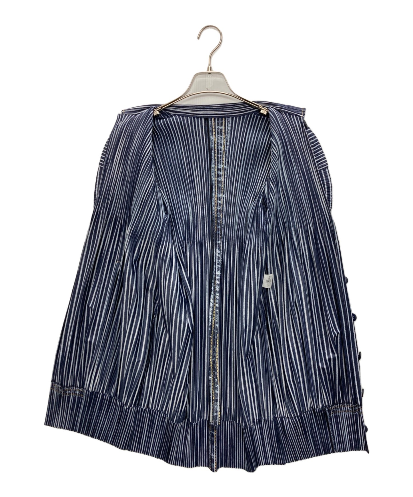 [Pre-owned] PLEATS PLEASE Denim Transfer Pleated Cardigan PP01-EN597