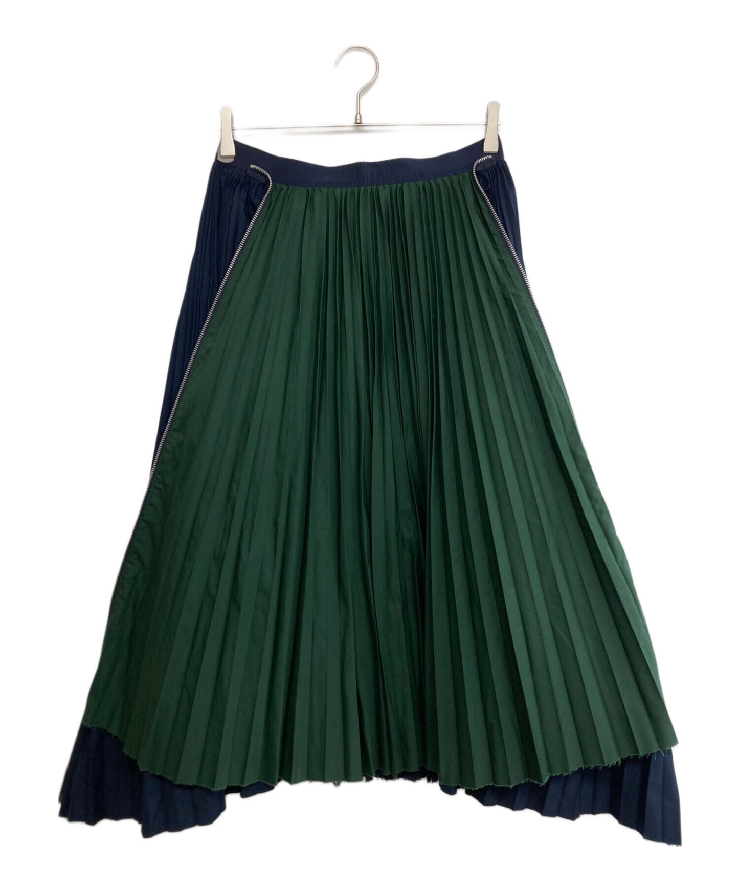 [Pre-owned] sacai Cotton Poplin Zipper Pleated Skirt SCW-057