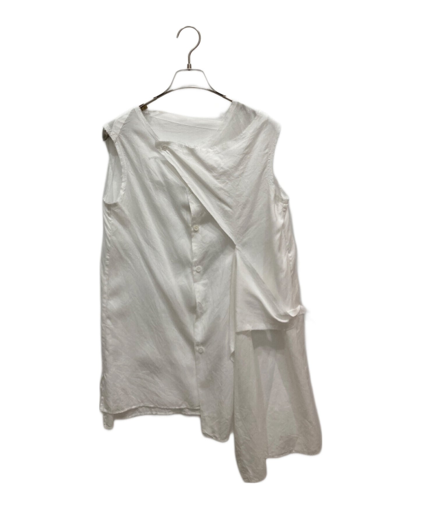 [Pre-owned] Y's 50/- LYOCELL LAWN SLEEVELESS FLAP PANEL TOP YZ-B06-203