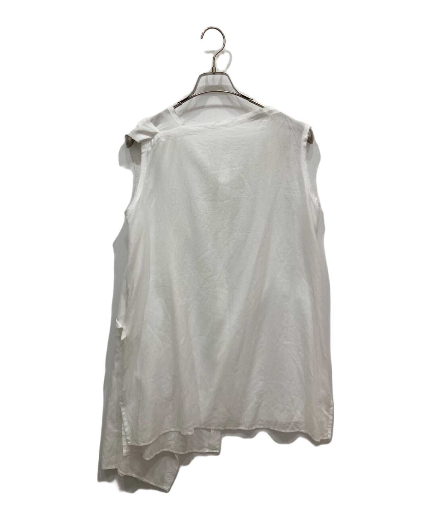 [Pre-owned] Y's 50/- LYOCELL LAWN SLEEVELESS FLAP PANEL TOP YZ-B06-203