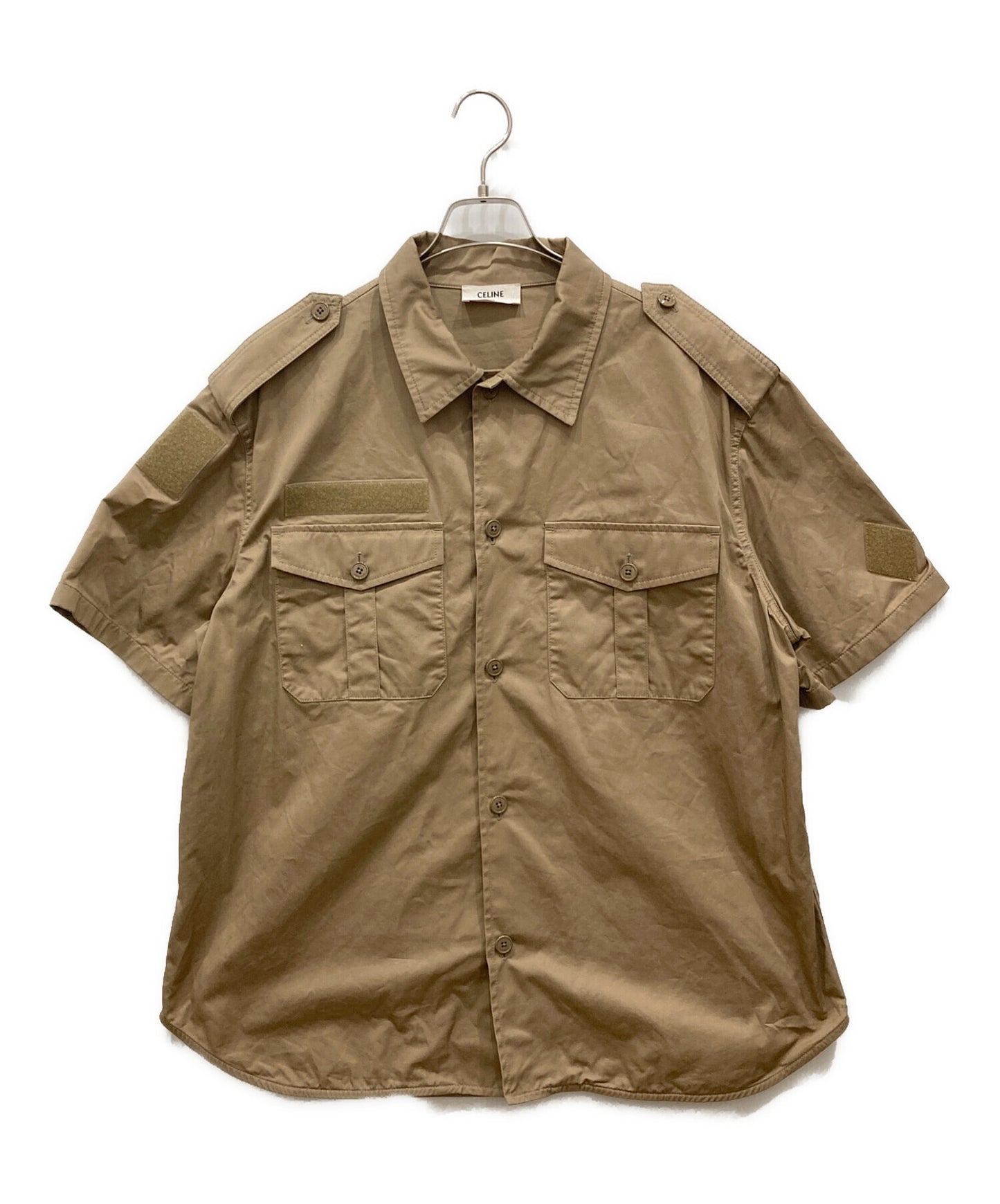 [Pre-owned] CELINE 23SS Velcro cotton linen shirt Velcro cotton linen shirt safari shirt 2C881219I