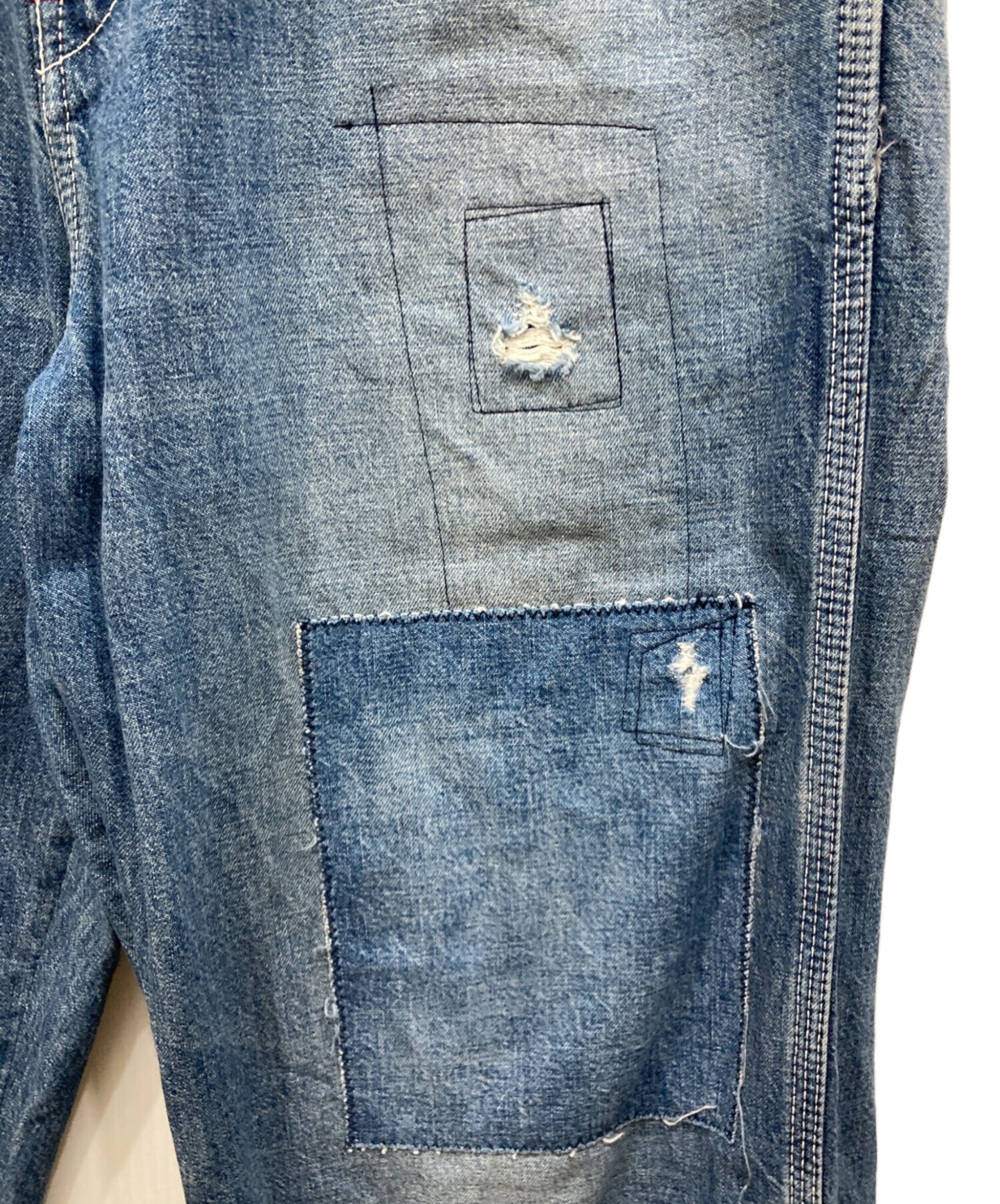 [Pre-owned] Hysteric Glamour SMILE Applique Remake Painter Denim Pants 02211AP04