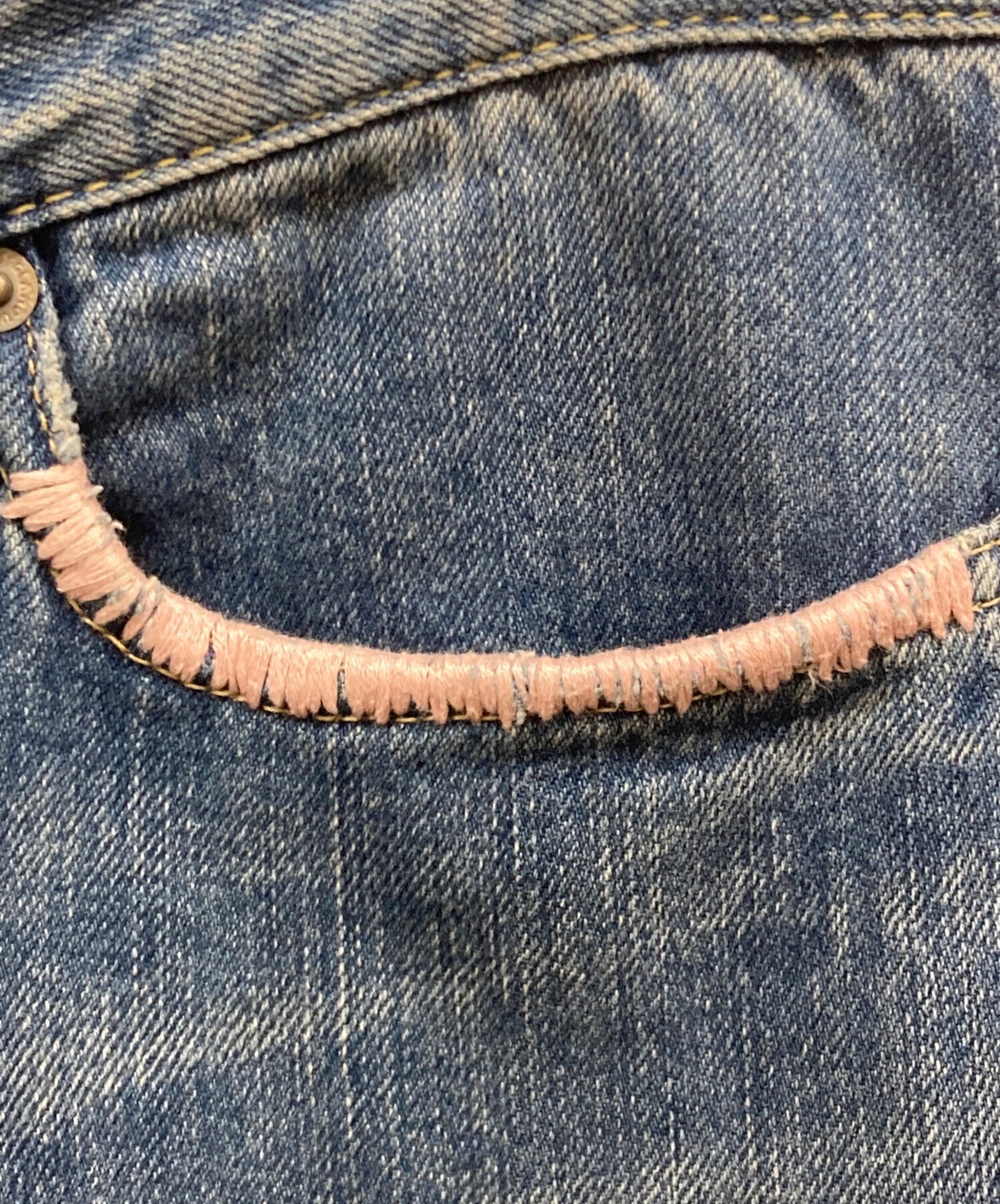 [Pre-owned] Hysteric Glamour Vintage Processed Studded Denim Pants 0121AP05