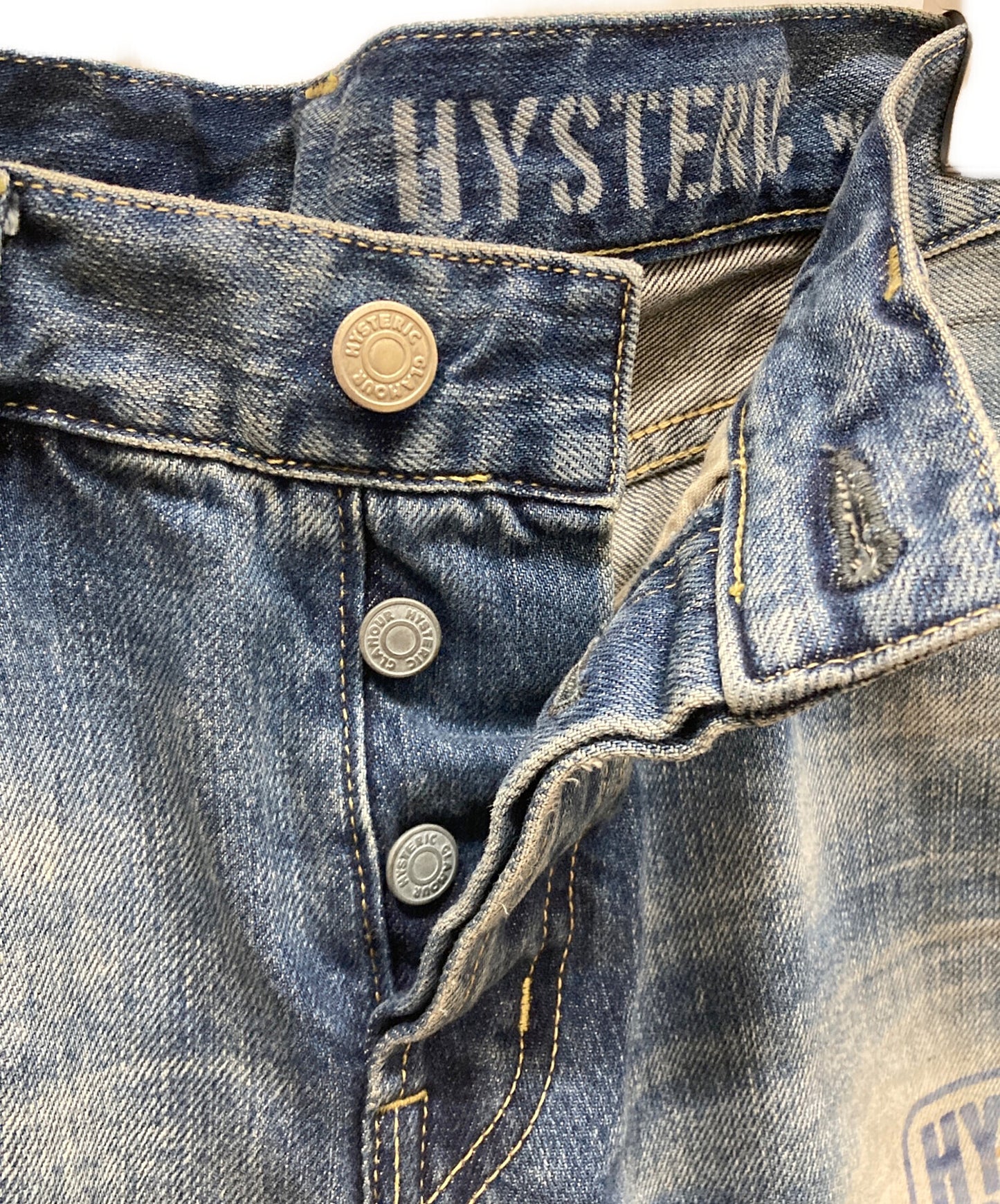 [Pre-owned] Hysteric Glamour Girl Print Studded Denim Pants 0234AP05