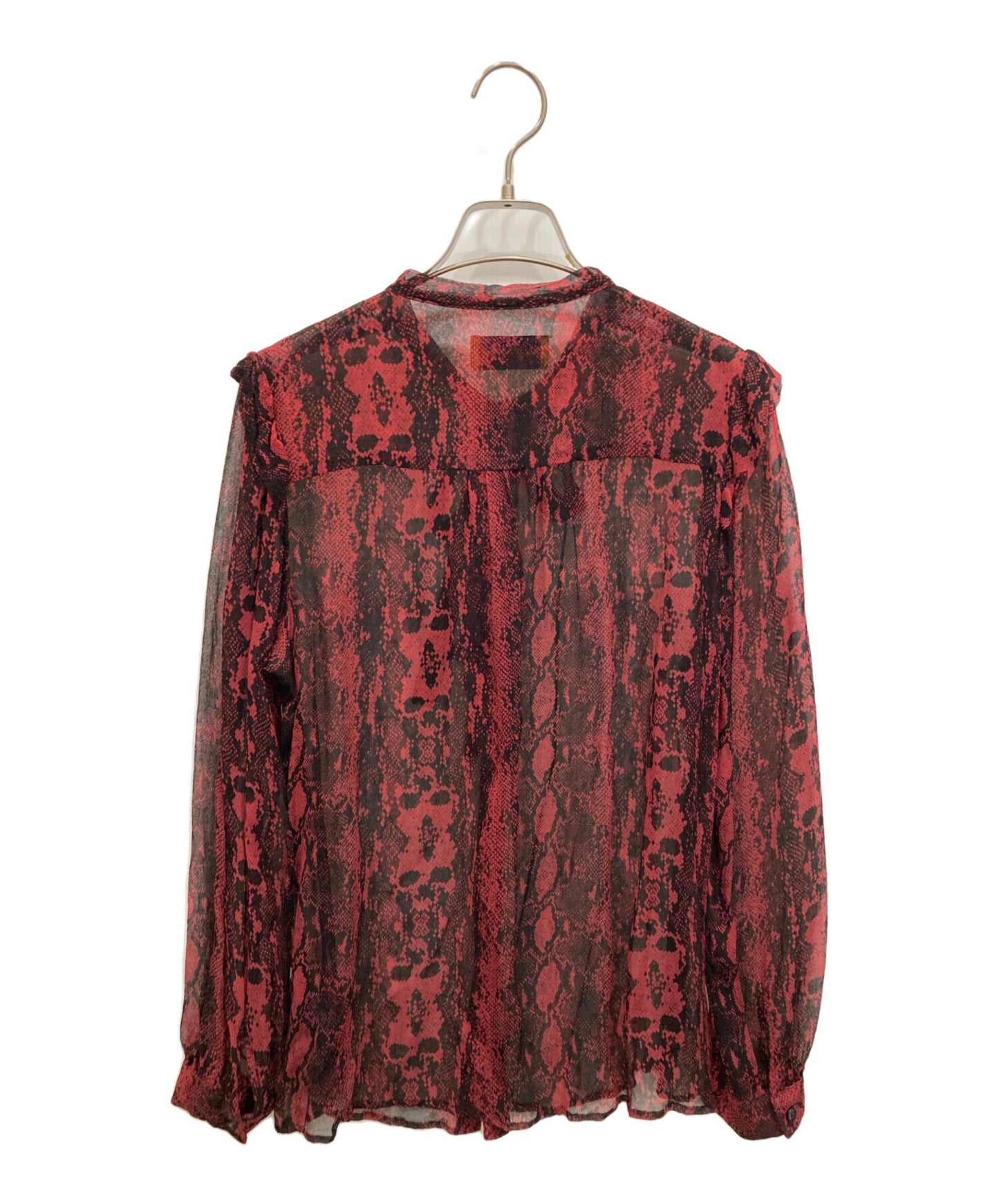 [Pre-owned] Hysteric Glamour SKULL PYTHON patterned ruffle bow tie blouse 01213AH04