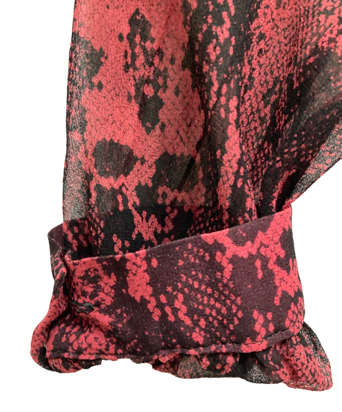 [Pre-owned] Hysteric Glamour SKULL PYTHON patterned ruffle bow tie blouse 01213AH04