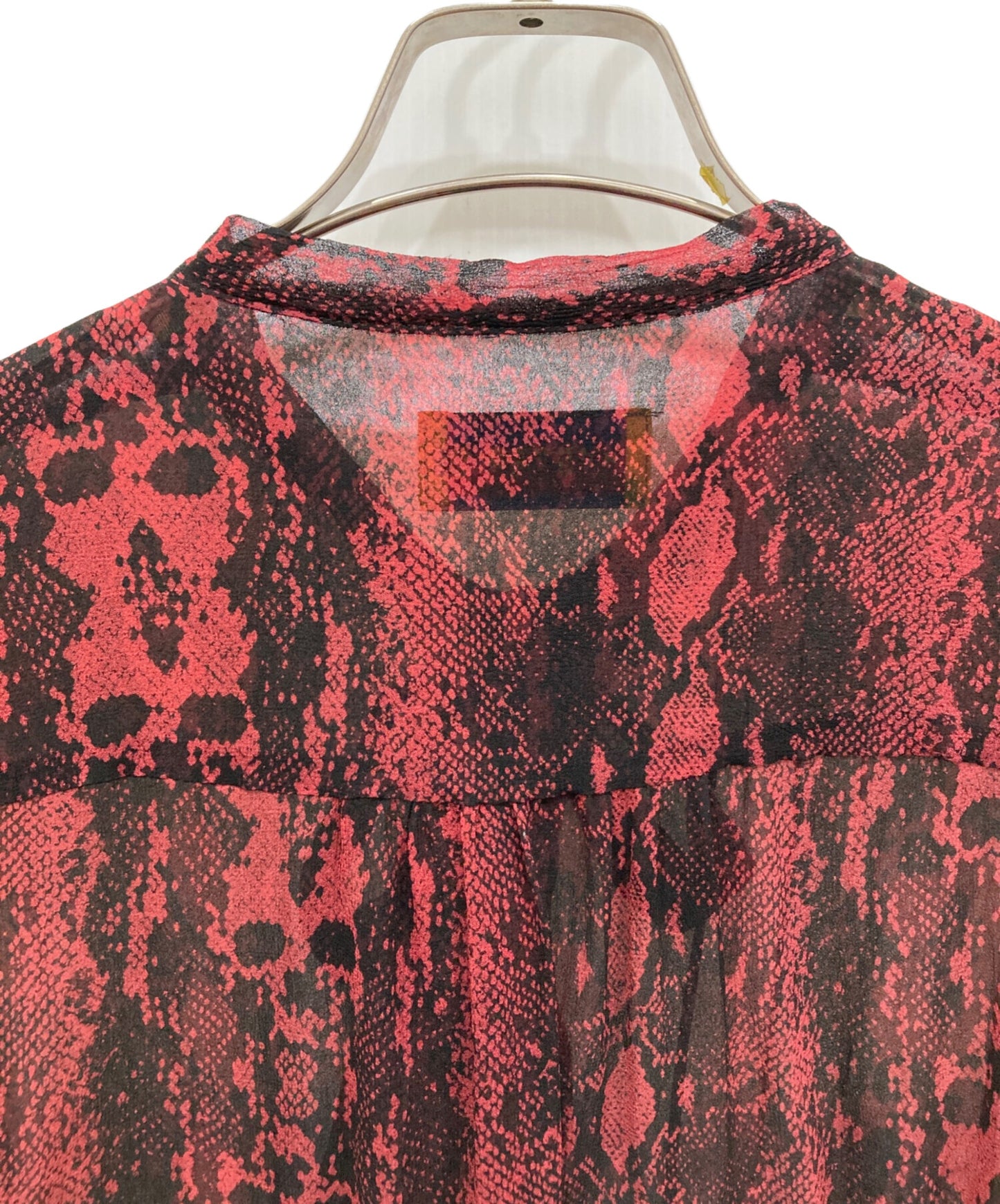 [Pre-owned] Hysteric Glamour SKULL PYTHON patterned ruffle bow tie blouse 01213AH04