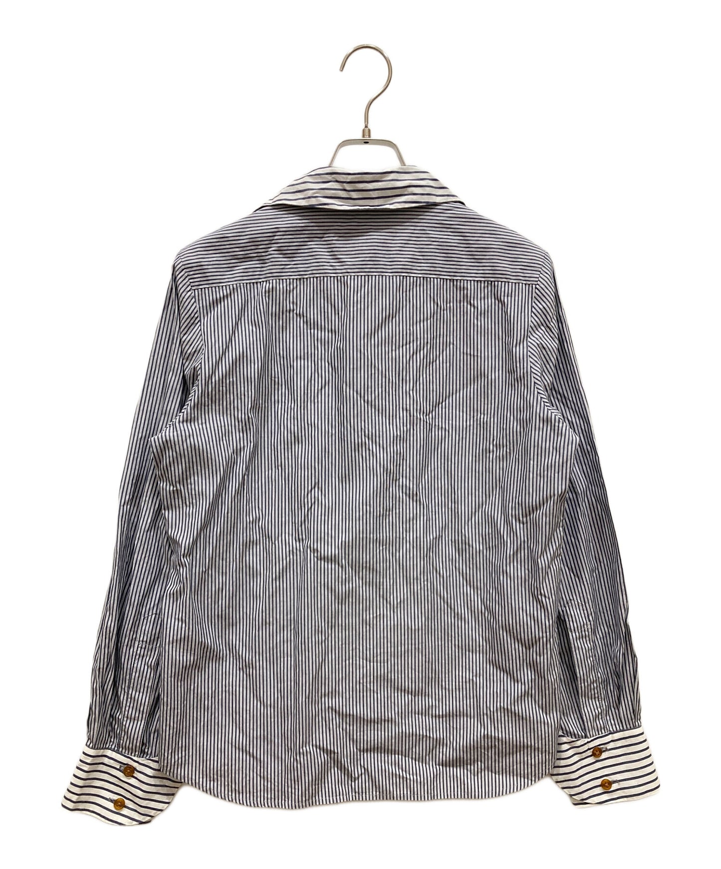 [Pre-owned] Vivienne Westwood RED LABEL Orb Embroidered Striped Shirt 357-01-88008