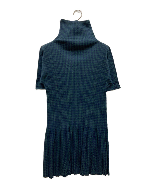 [Pre-owned] PLEATS PLEASE High Neck Pleated Dress w/Staggered Pattern PP23-JT705