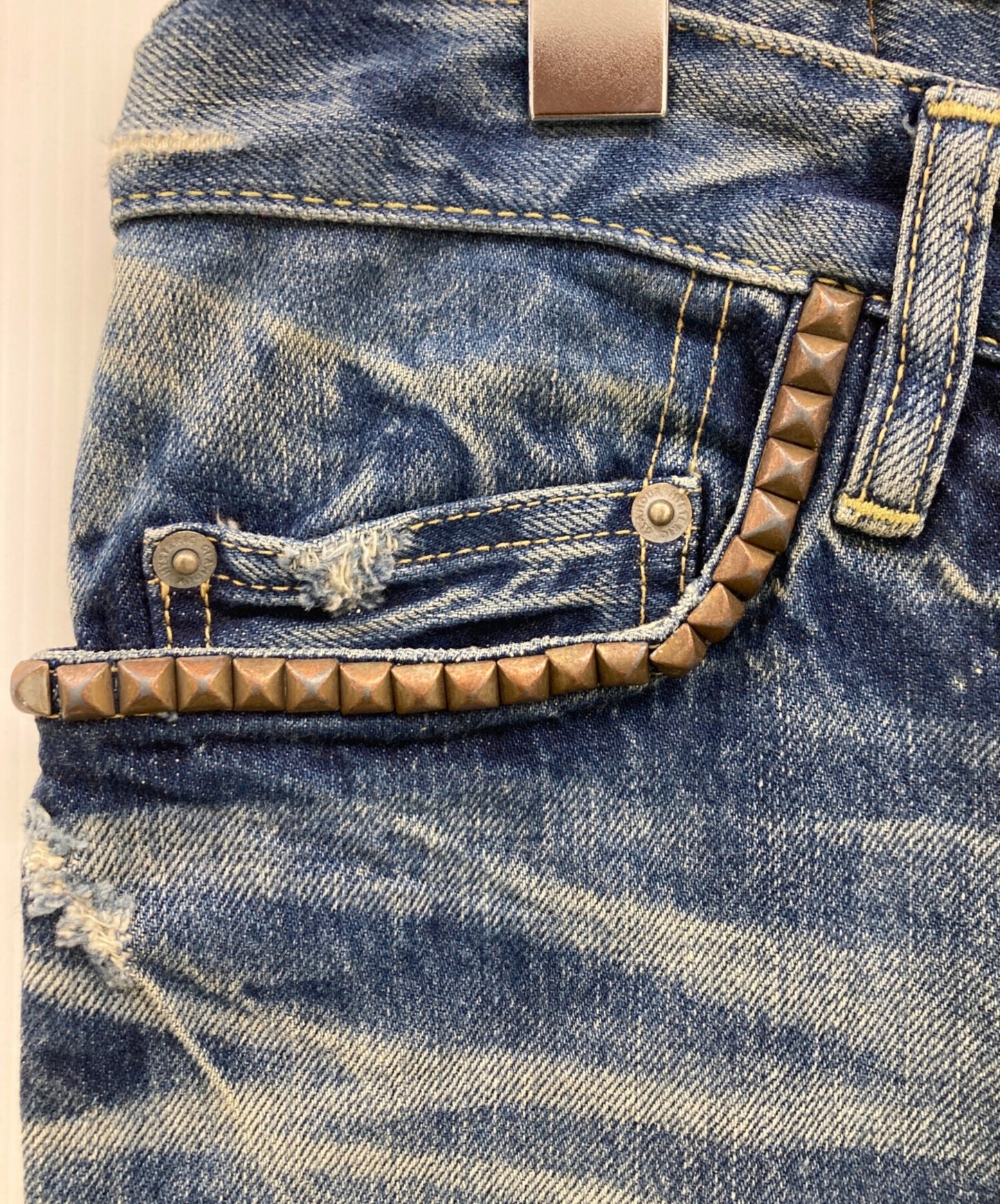 [Pre-owned] Hysteric Glamour CR Processed Denim Slim PT / Denim Pants / Damaged Denim Pants / Y2K/0143AP07 0143AP07