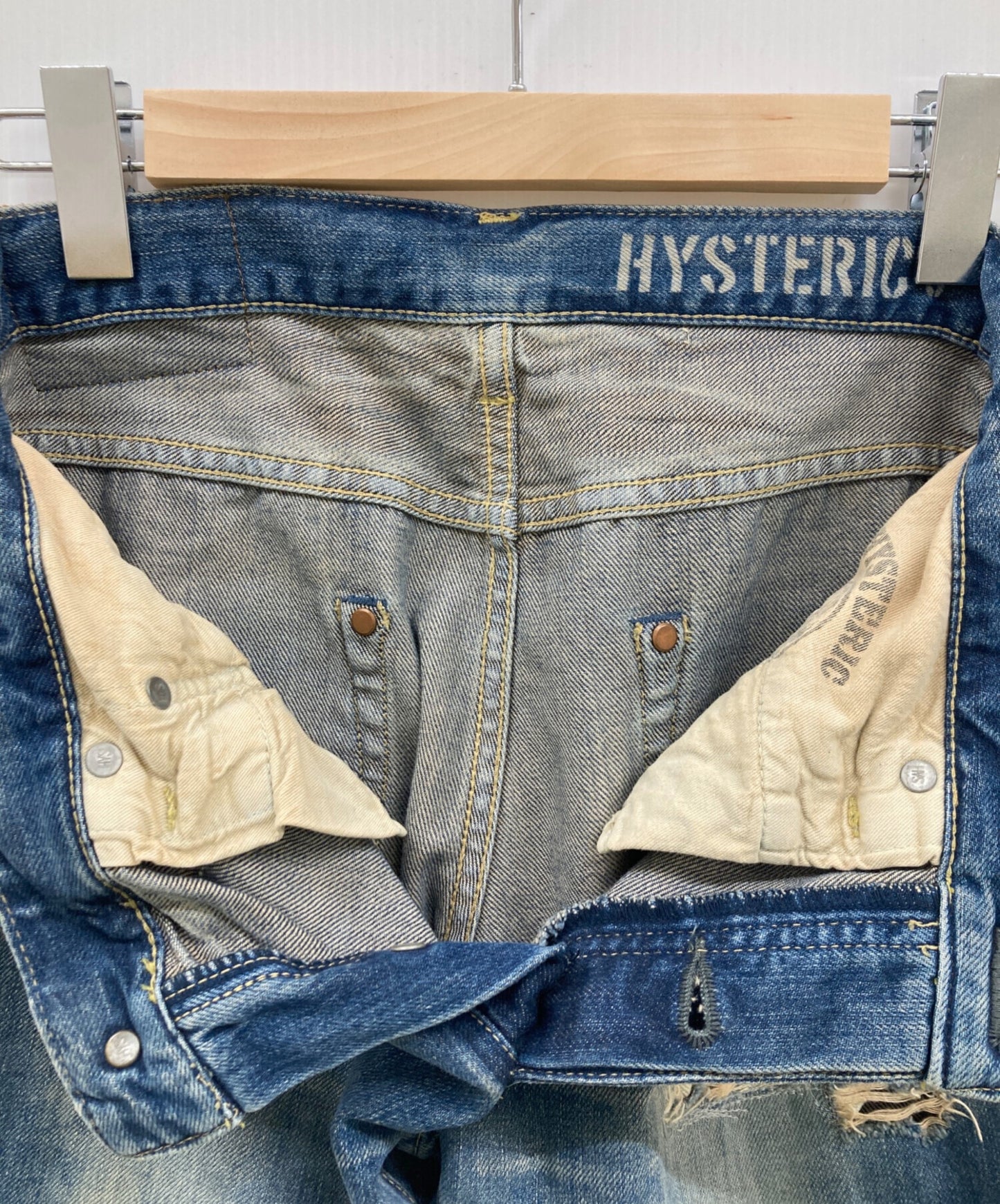 [Pre-owned] Hysteric Glamour RSR Processed Denim Pants / 0111AP05 / Y2K / Processed Denim Pants / Damaged Denim / Patchwork 0111AP05