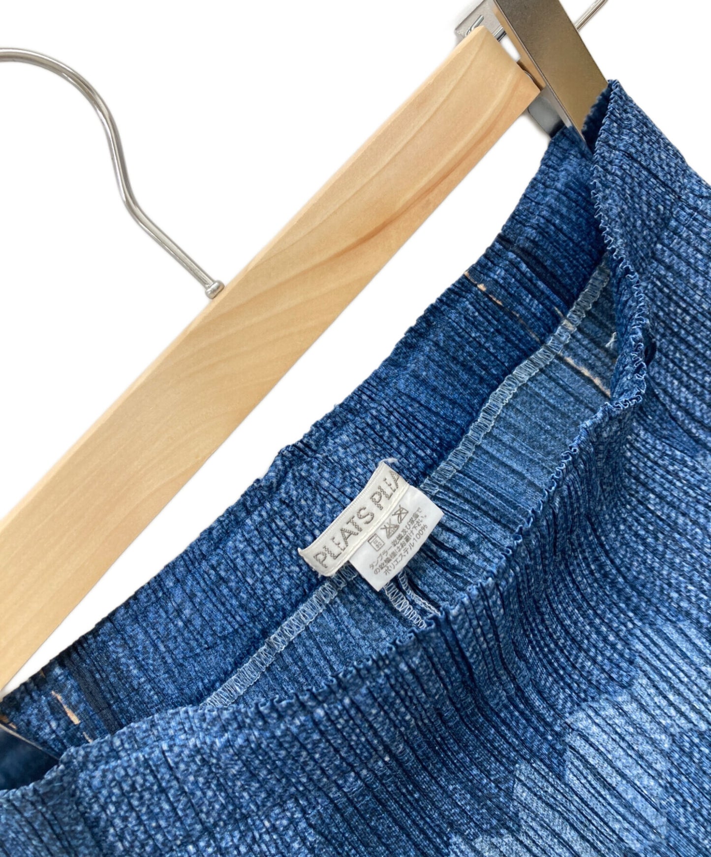 [Pre-owned] PLEATS PLEASE Patchwork Denim Transfer Print Pleated Pants / Pleated Pants / Patchwork Pants PP12-JF524