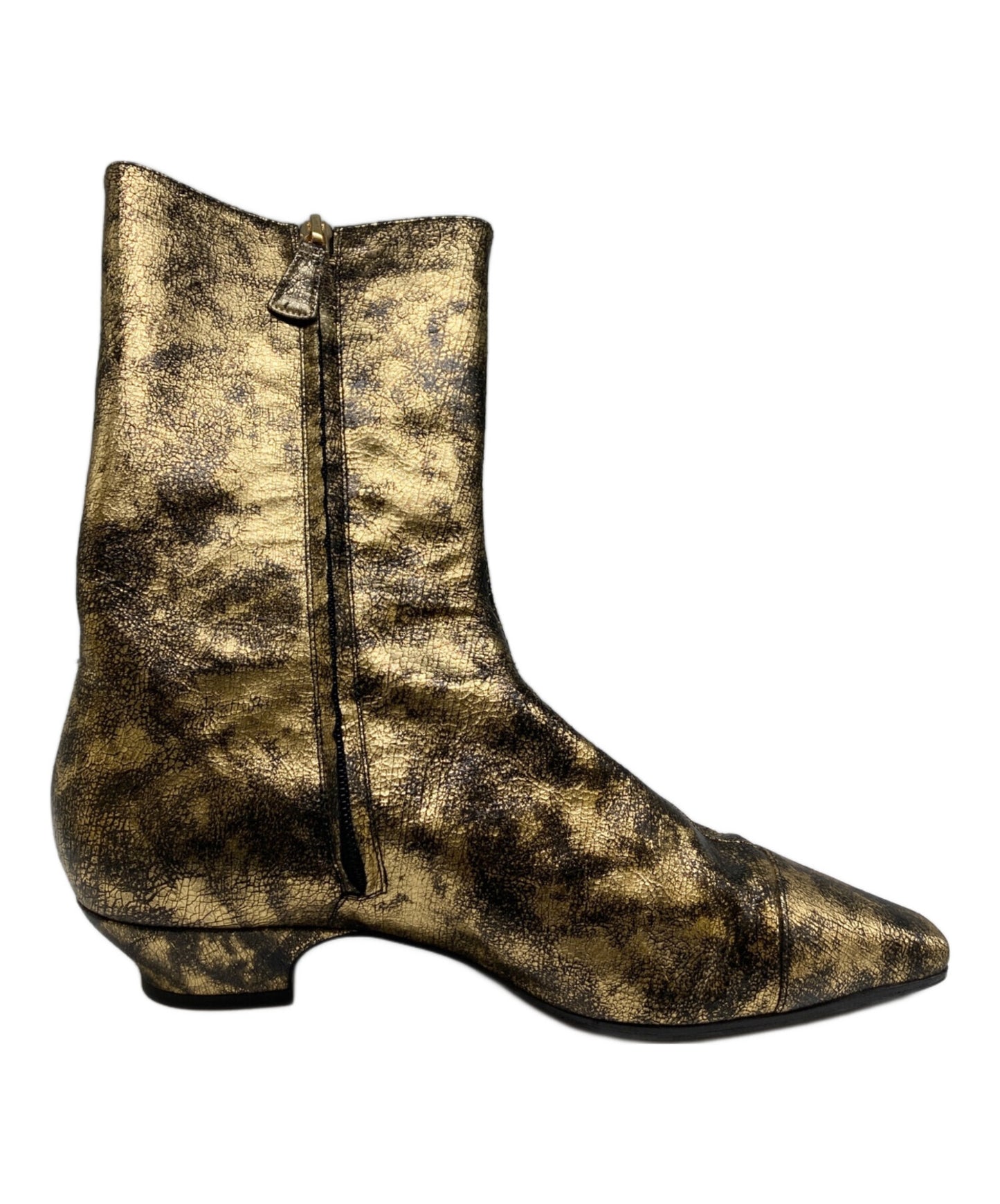 [Pre-owned] CHANEL Side Zip Metallic Boots G34284