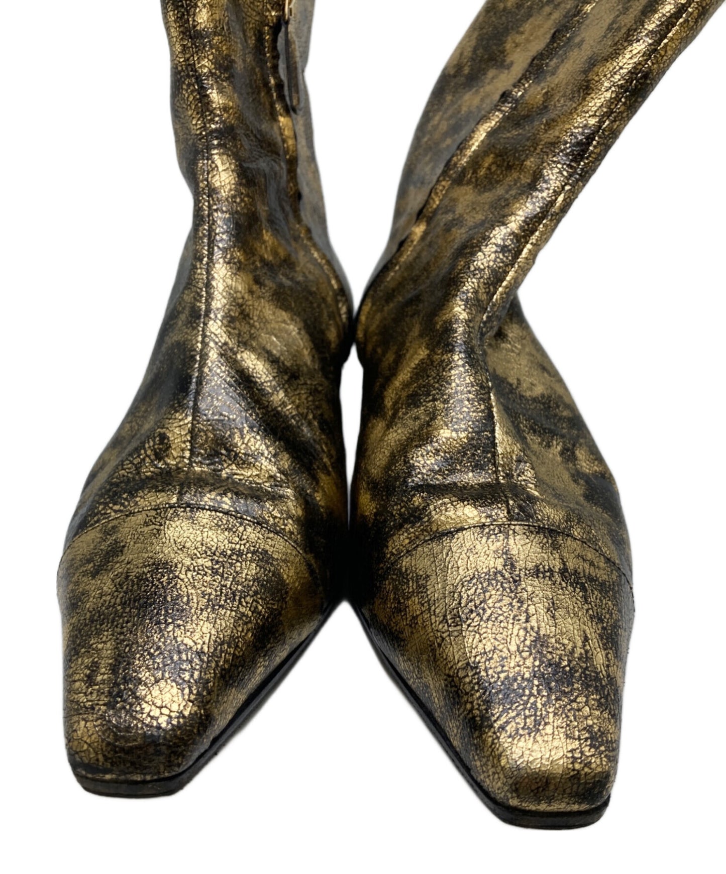 [Pre-owned] CHANEL Side Zip Metallic Boots G34284