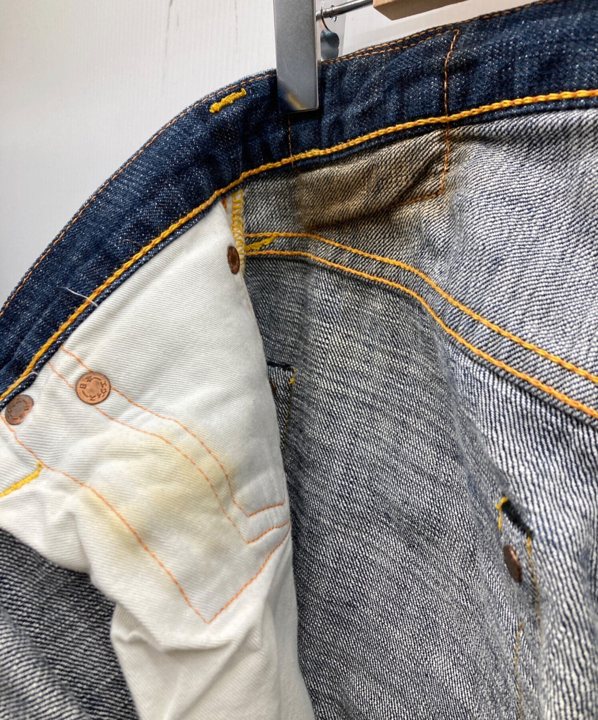 [Pre-owned] EVISU Denim Pants with Family Crest Embroidery