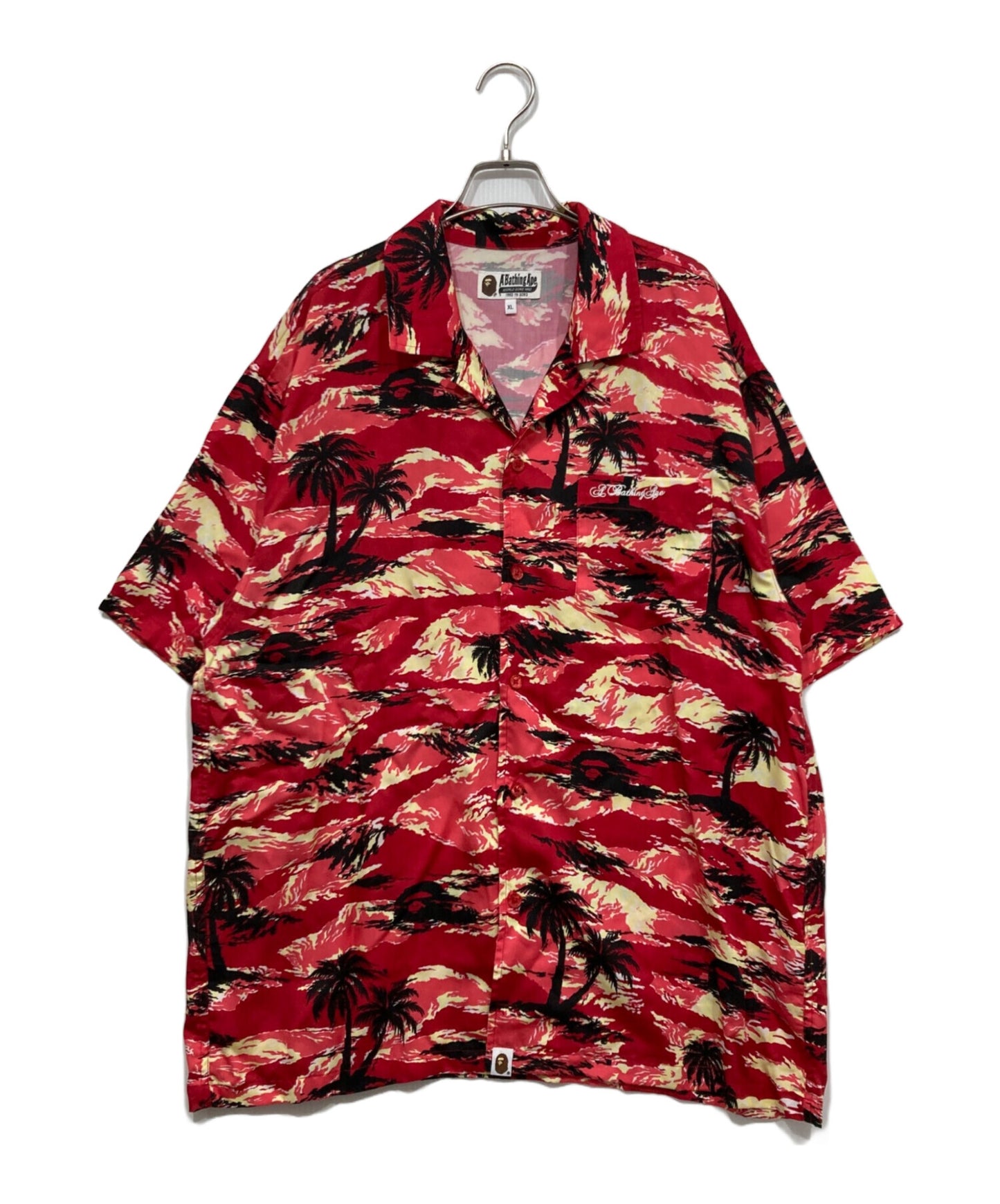 [Pre-owned] A BATHING APE Camo palm tree open collar shirt 001SRL301306M