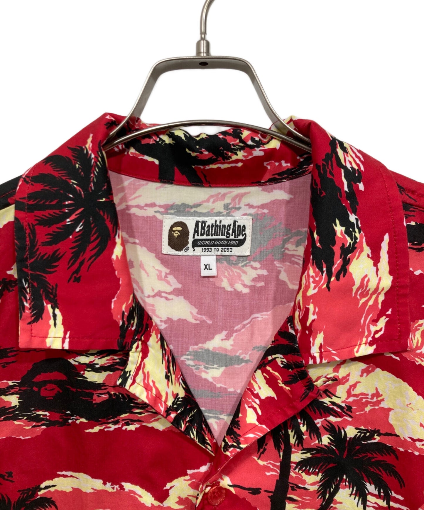 [Pre-owned] A BATHING APE Camo palm tree open collar shirt 001SRL301306M