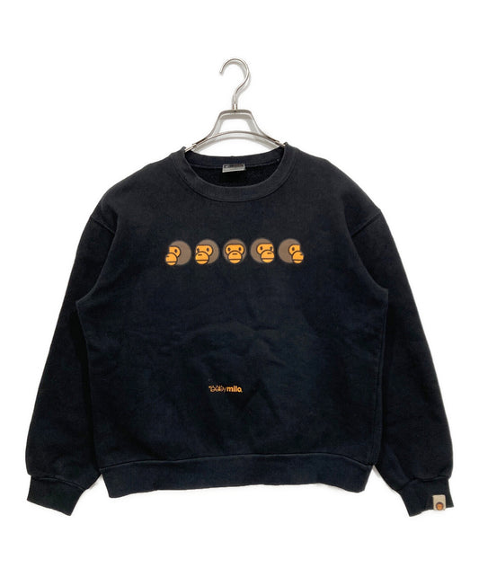 [Pre-owned] A BATHING APE BABY MILO printed crew neck sweatshirt