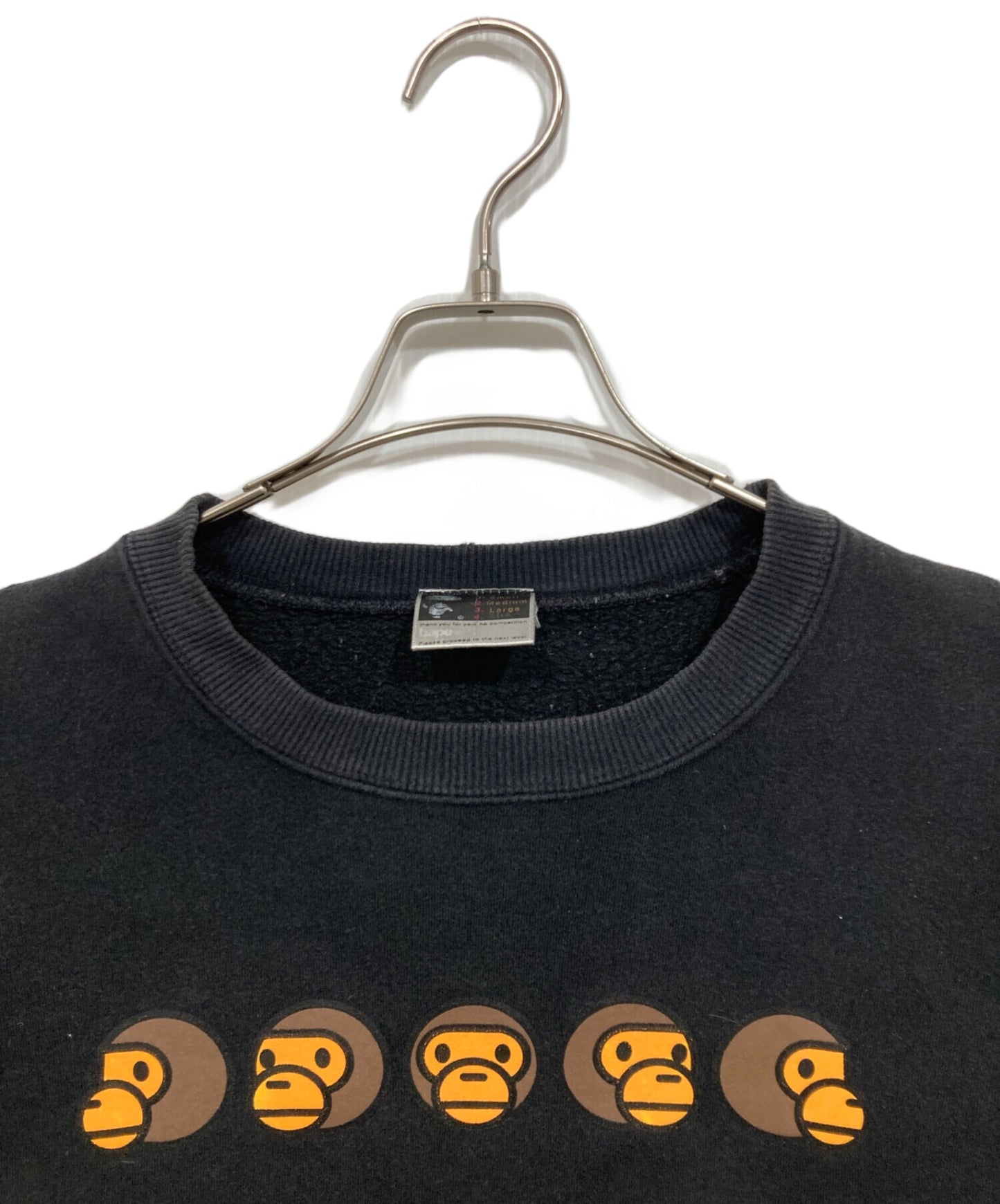 [Pre-owned] A BATHING APE BABY MILO printed crew neck sweatshirt