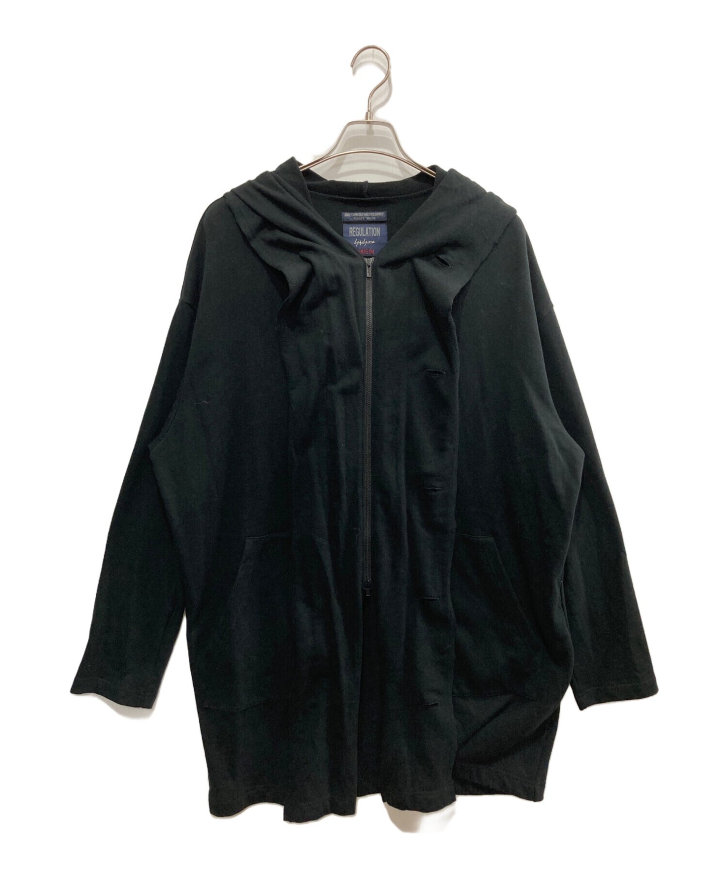 [Pre-owned] REGULATION Yohji Yamamoto COMBED MINI FRENCH TERRY RE HOOD COAT/Cotton Hooded Coat HS-T58-083