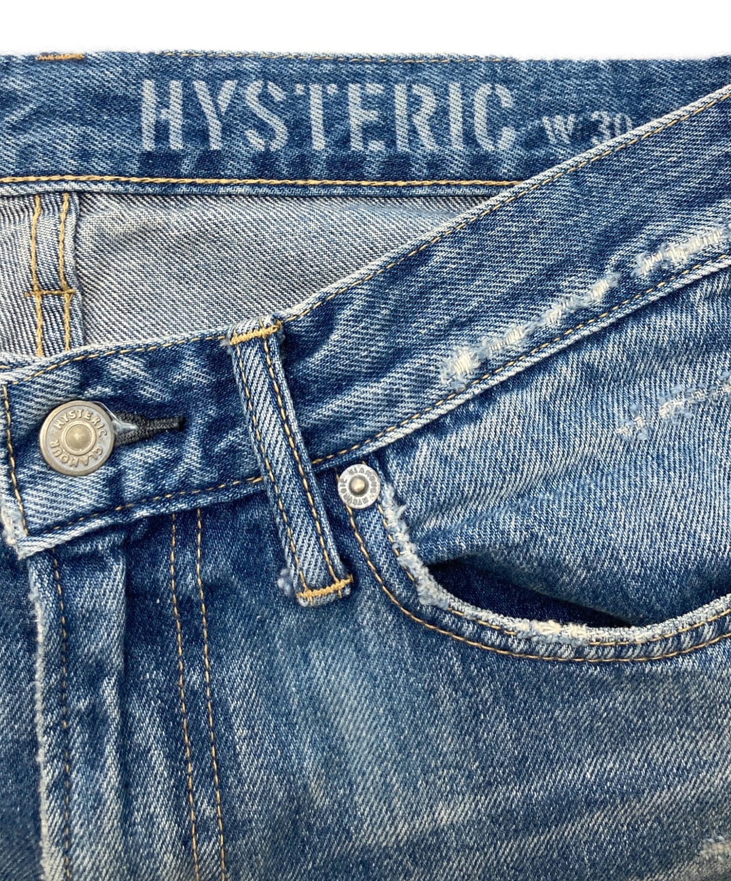 [Pre-owned] Hysteric Glamour Sticker print denim pants 02211AP15