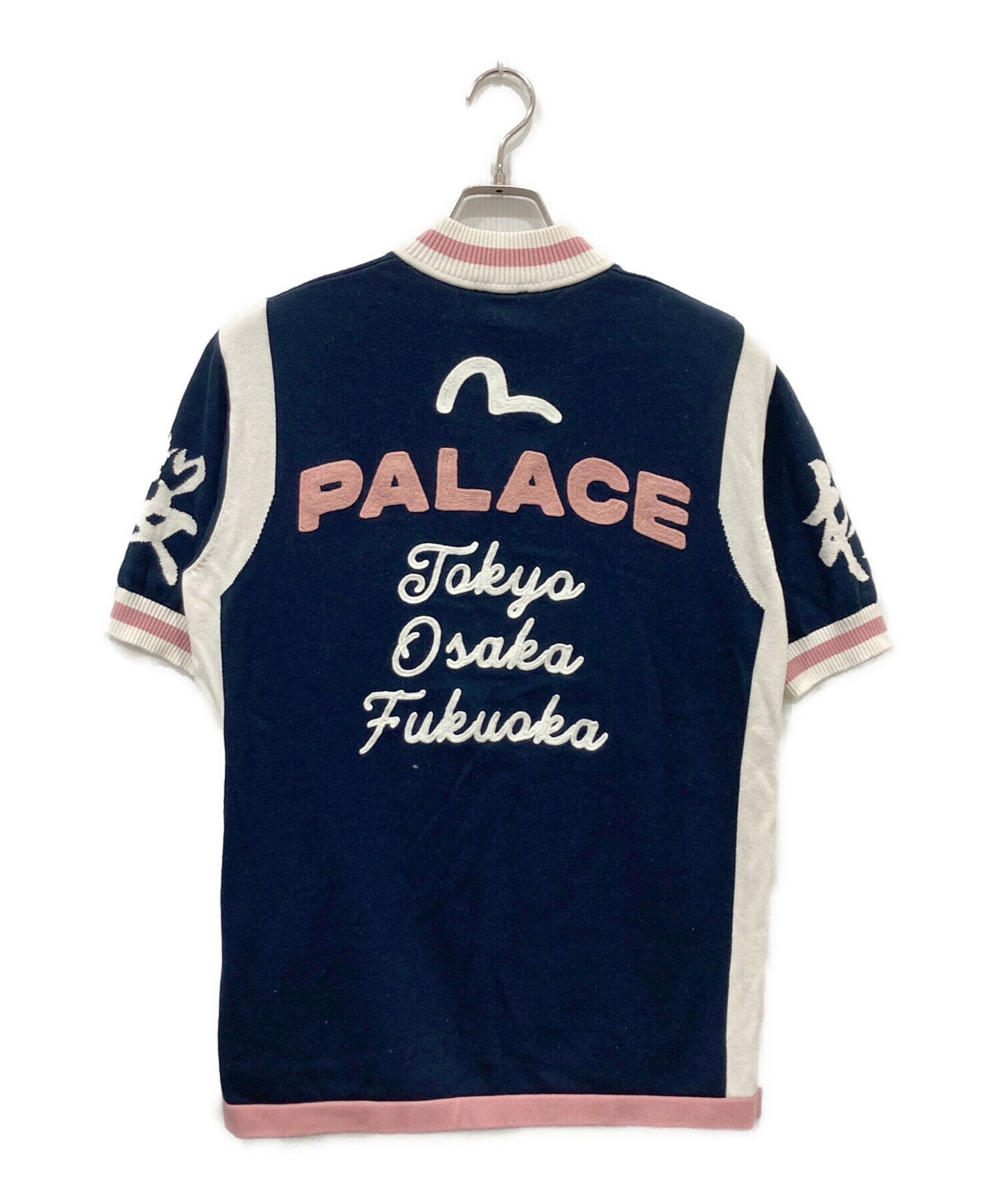 [Pre-owned] EVISU Cycle Knit Polo Shirt "Knit Navy" 2ESPAM6SR6360XXCT