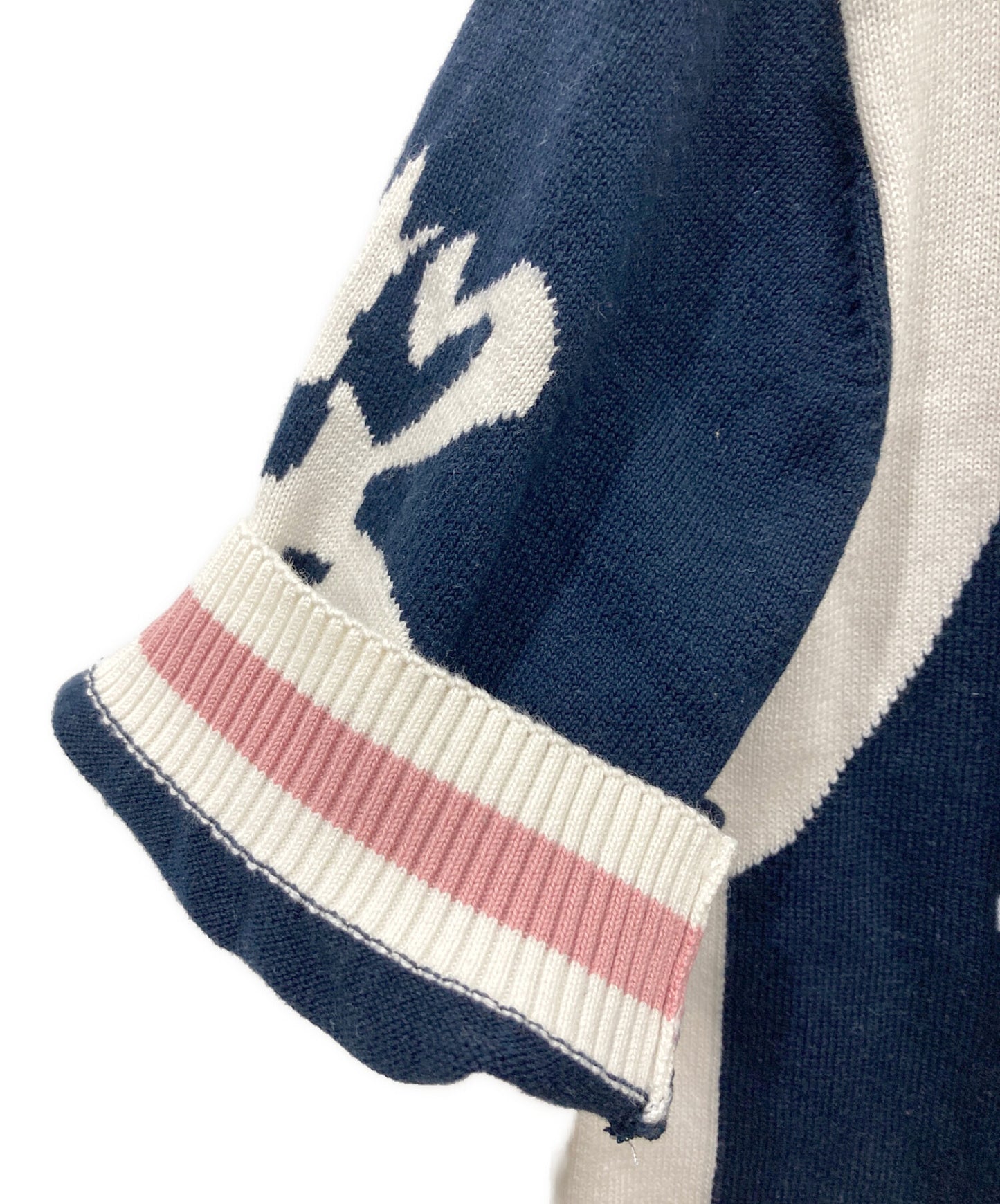 [Pre-owned] EVISU Cycle Knit Polo Shirt "Knit Navy" 2ESPAM6SR6360XXCT
