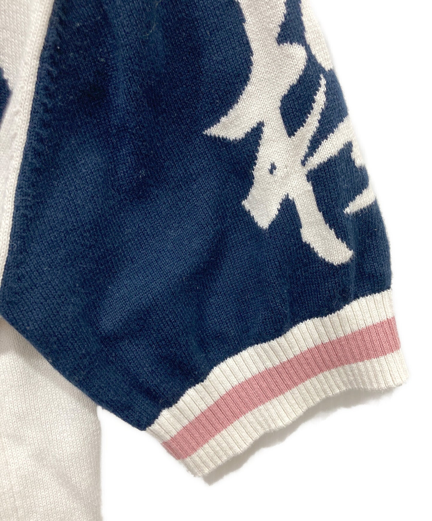 [Pre-owned] EVISU Cycle Knit Polo Shirt "Knit Navy" 2ESPAM6SR6360XXCT