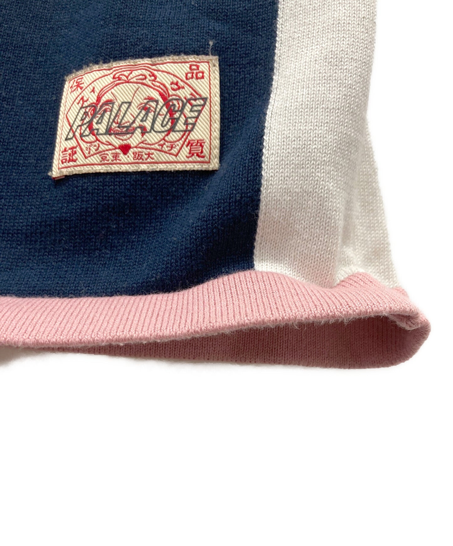 [Pre-owned] EVISU Cycle Knit Polo Shirt "Knit Navy" 2ESPAM6SR6360XXCT