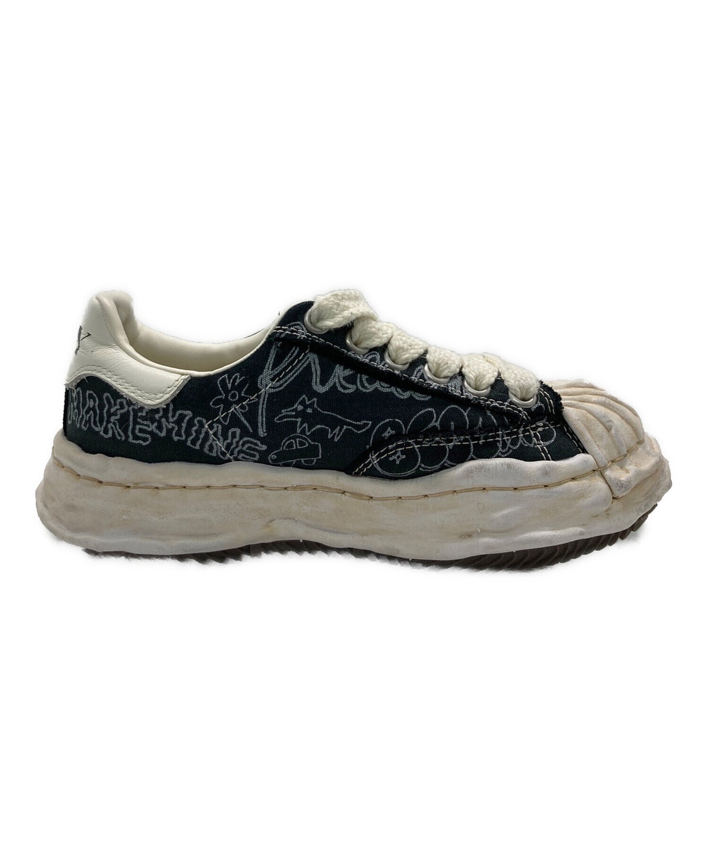 [Pre-owned] Maison MIHARA YASUHIRO Blakey Graffiti Printed Low A16FW730