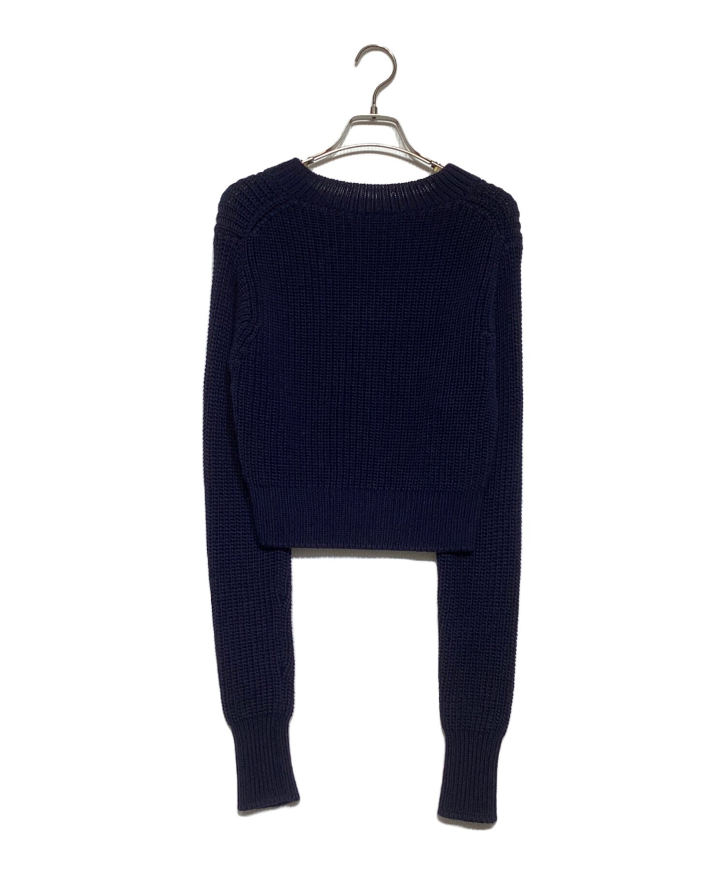 [Pre-owned] PRADA Branded Cropped Cotton-Knitted Jumper P24R1G S221