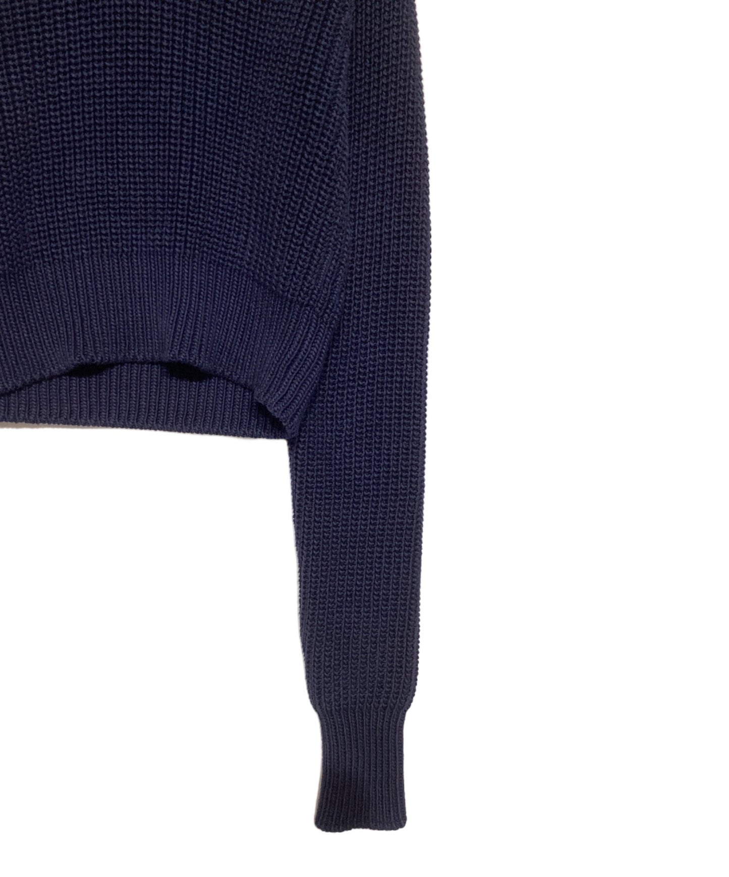 [Pre-owned] PRADA Branded Cropped Cotton-Knitted Jumper P24R1G S221