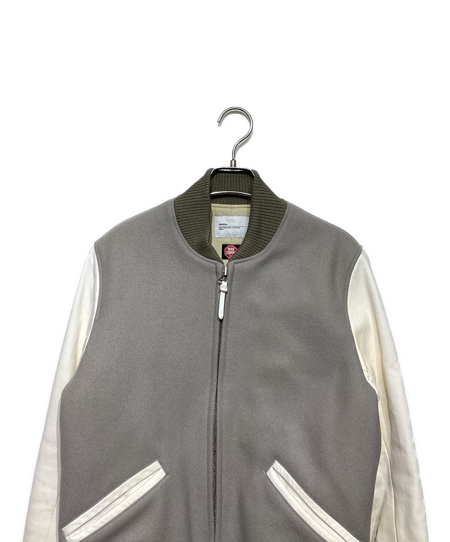 [Pre-owned] VISVIM Leather Sleeve Varsity Jacket