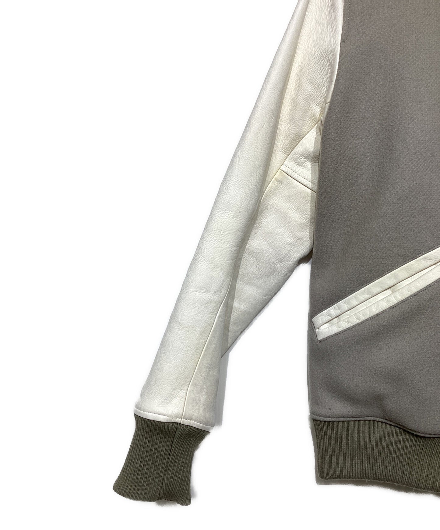 [Pre-owned] VISVIM Leather Sleeve Varsity Jacket