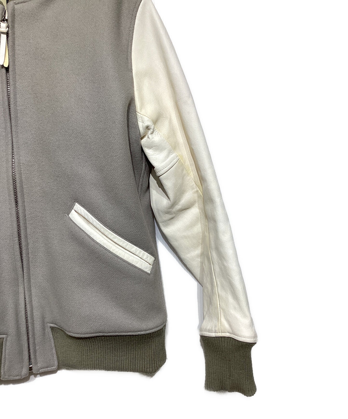 [Pre-owned] VISVIM Leather Sleeve Varsity Jacket