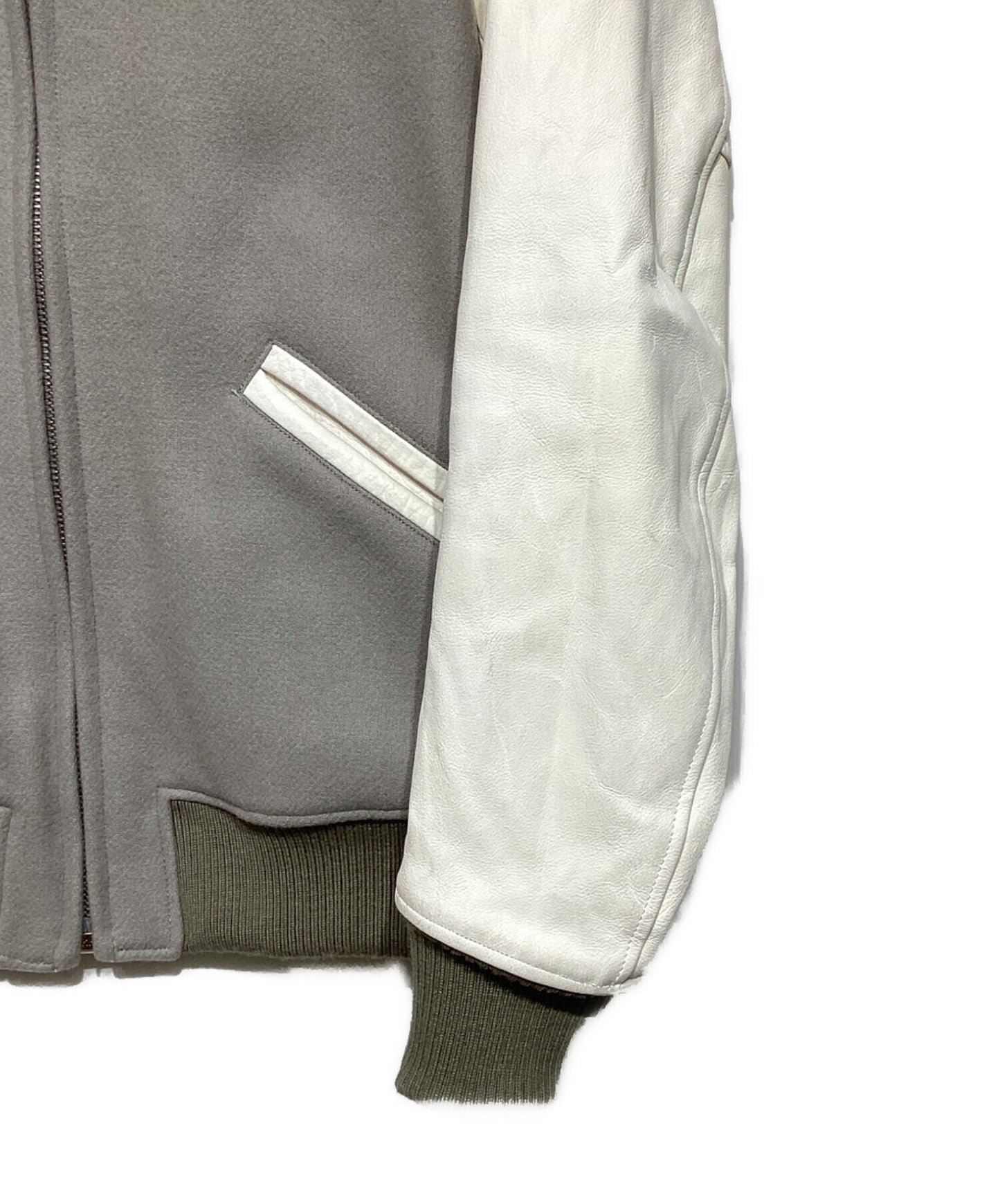 [Pre-owned] VISVIM Leather Sleeve Varsity Jacket