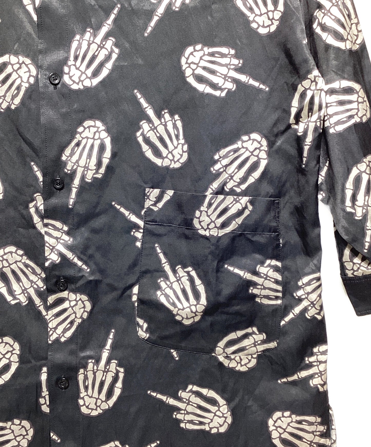 [Pre-owned] Hysteric Glamour MIDDLE FINGER pattern oversized shirt dress 01213AO05